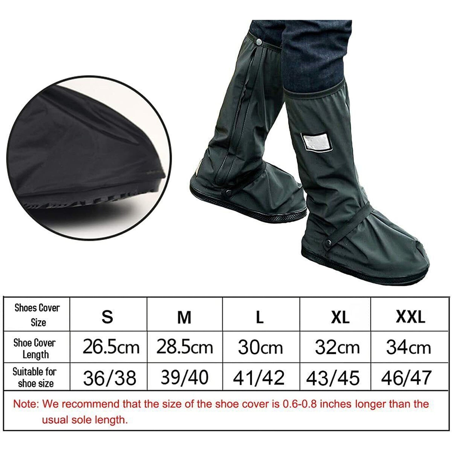 Reusable Waterproof Boot Gear Anti-slip Rain Shoe Covers