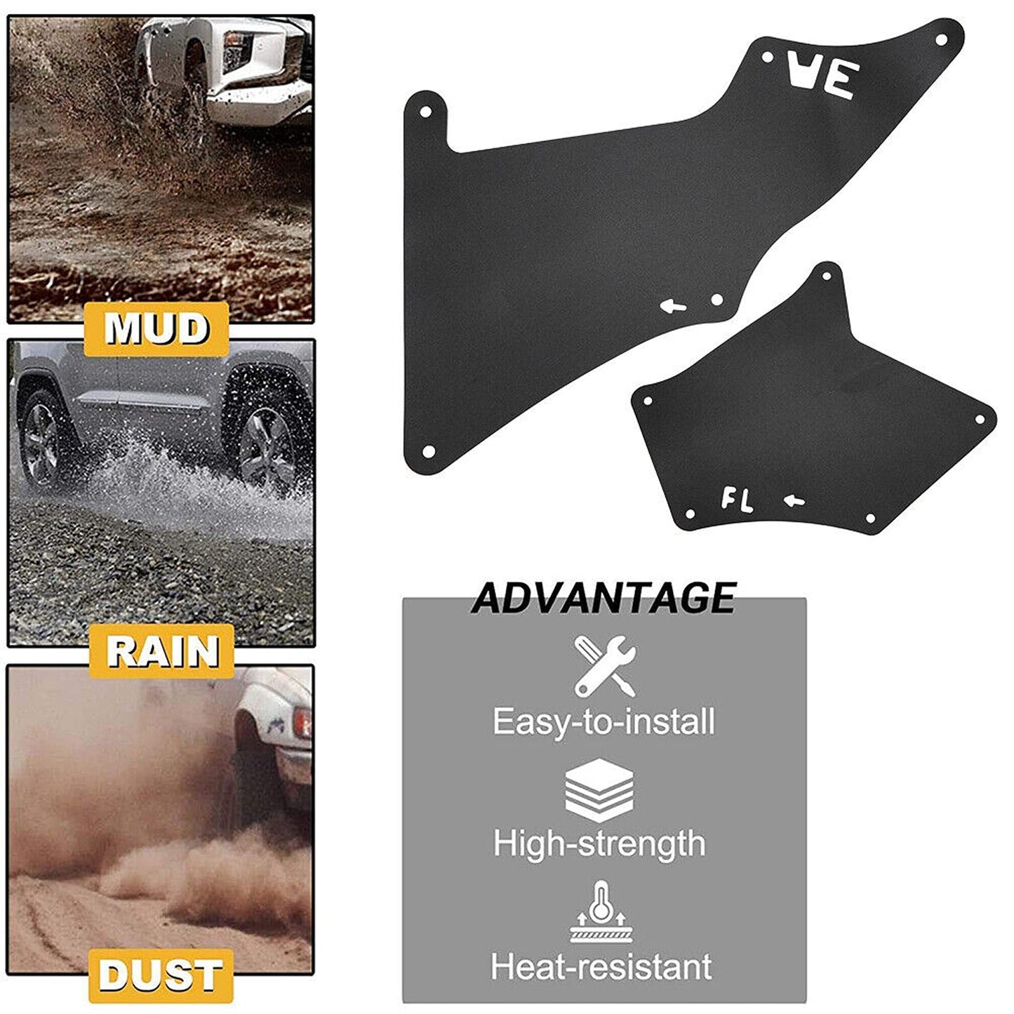 4pcs Mudflaps Splash Guard Set for Toyota Land Cruiser Prado 120 150 Series