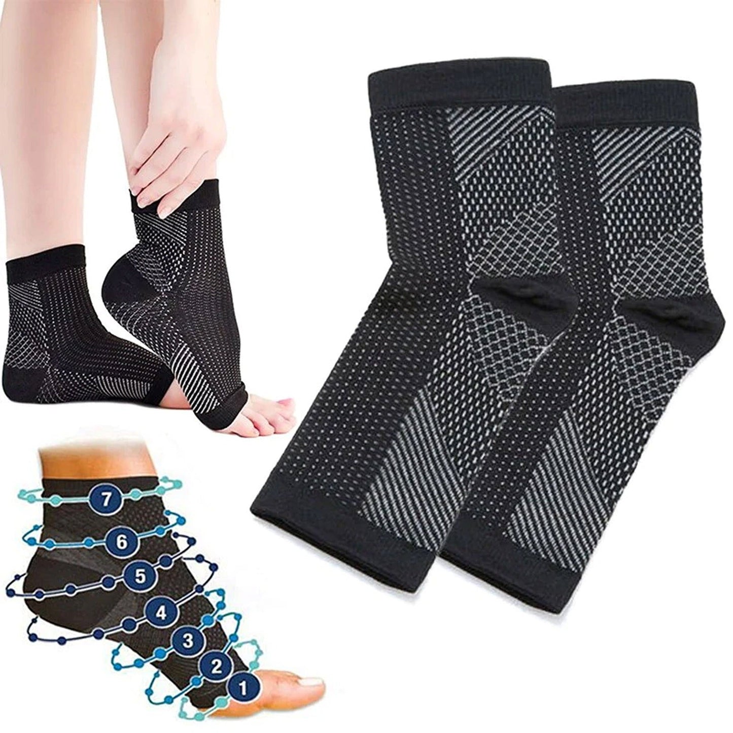 Compression Ankle Foot Sleeve for Plantar Fasciitis Swelling Relief