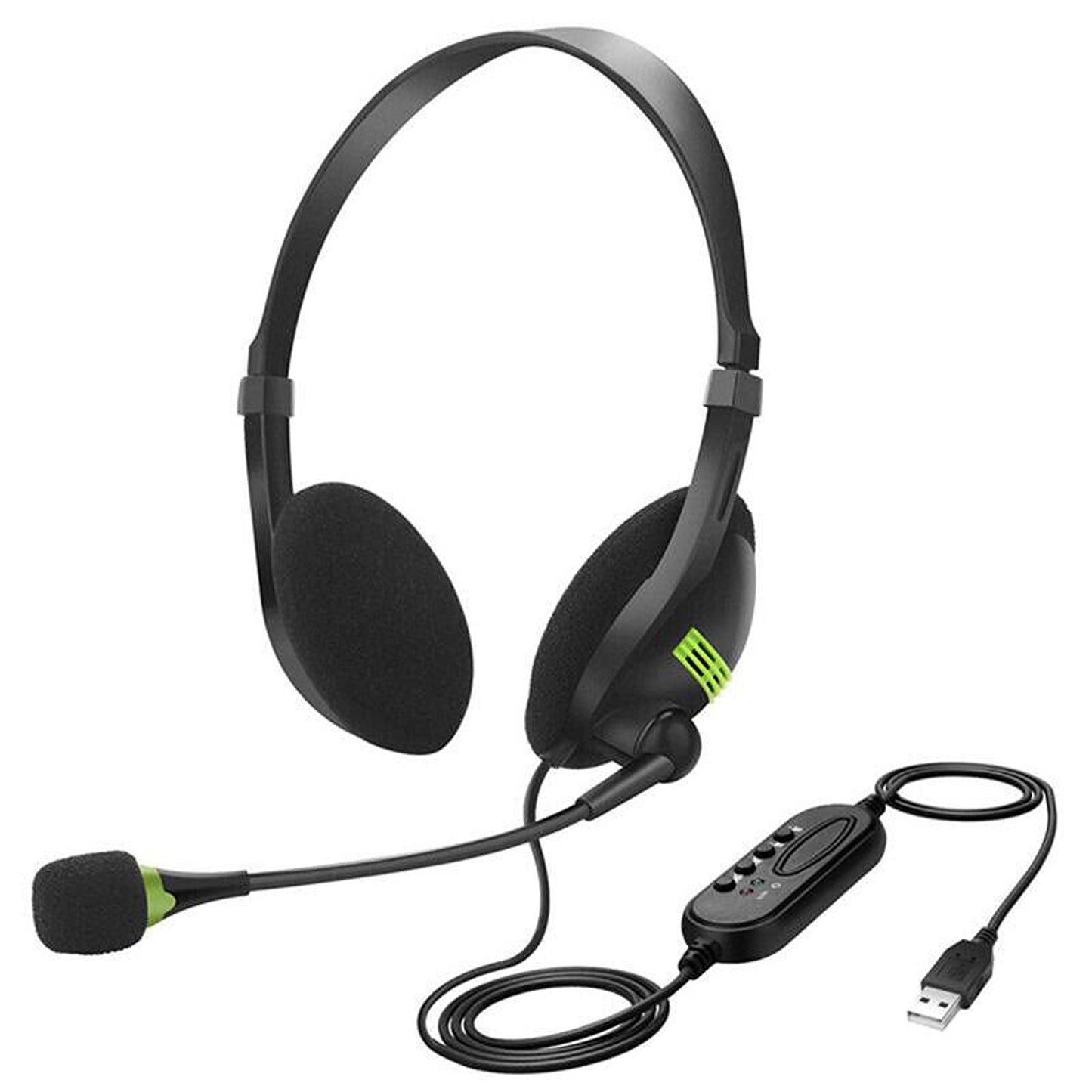 Computer USB Headphone Noise Cancelling With Microphone for PC