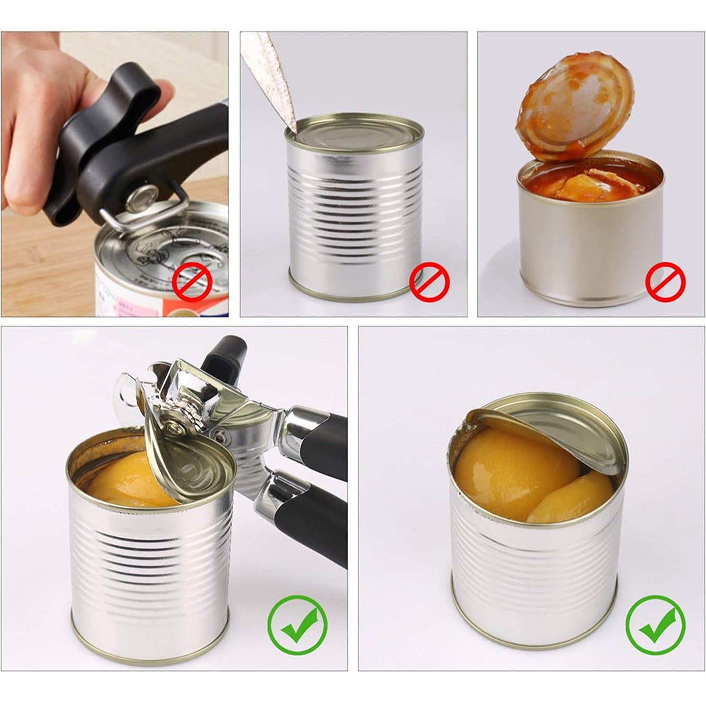 3-in-1 Classic Heavy Duty Stainless Steel Can Bottle Opener Manual