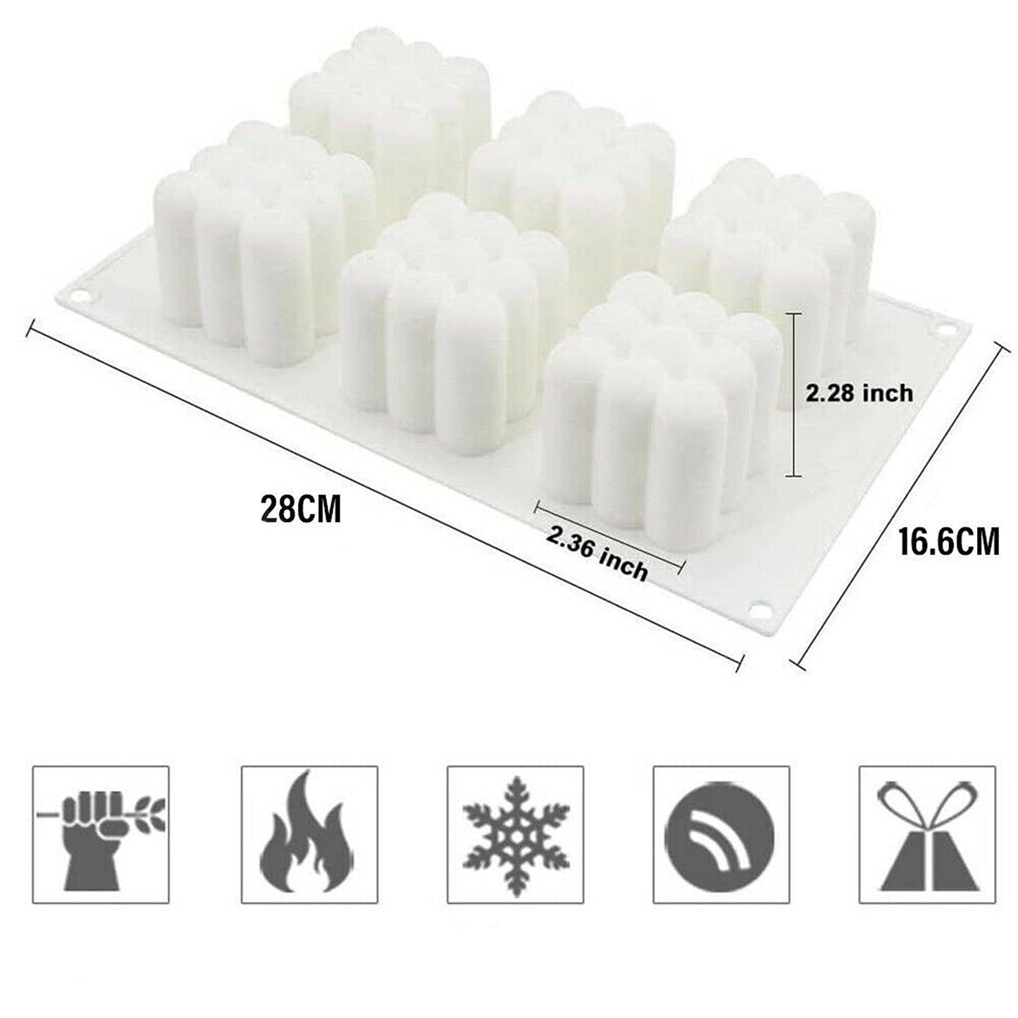 6 Cavity 3D Cube Candle Silicone Mould for Wax and Plaster