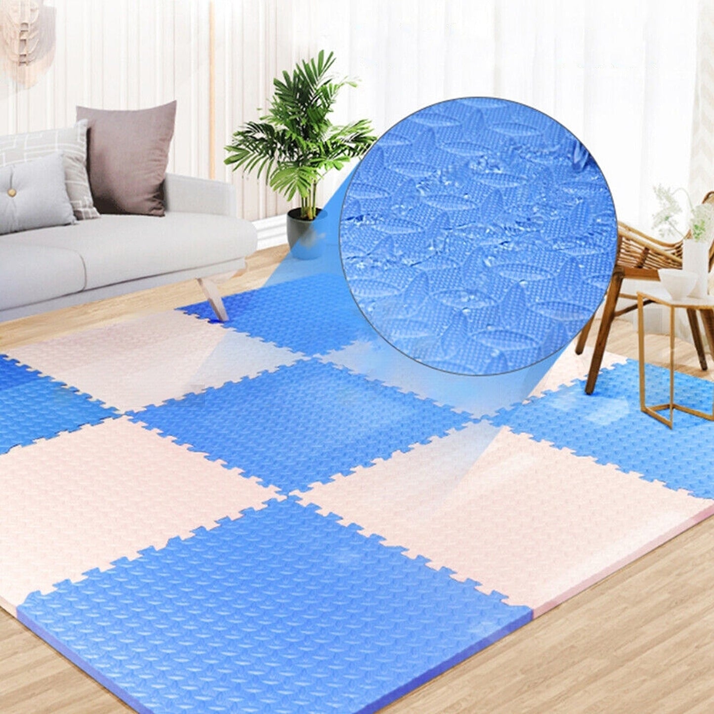 12pcs EVA Foam Gym Floor Mats Heavy Duty Interlocking Tiles