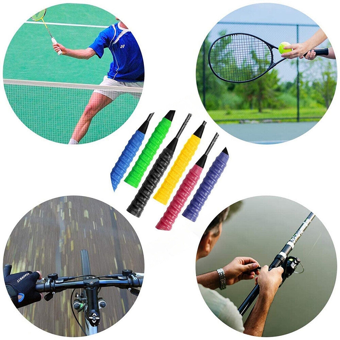 Tennis Squash Racket Over Grip Tape Badminton Fishing Rod Wrap 8 to 16x