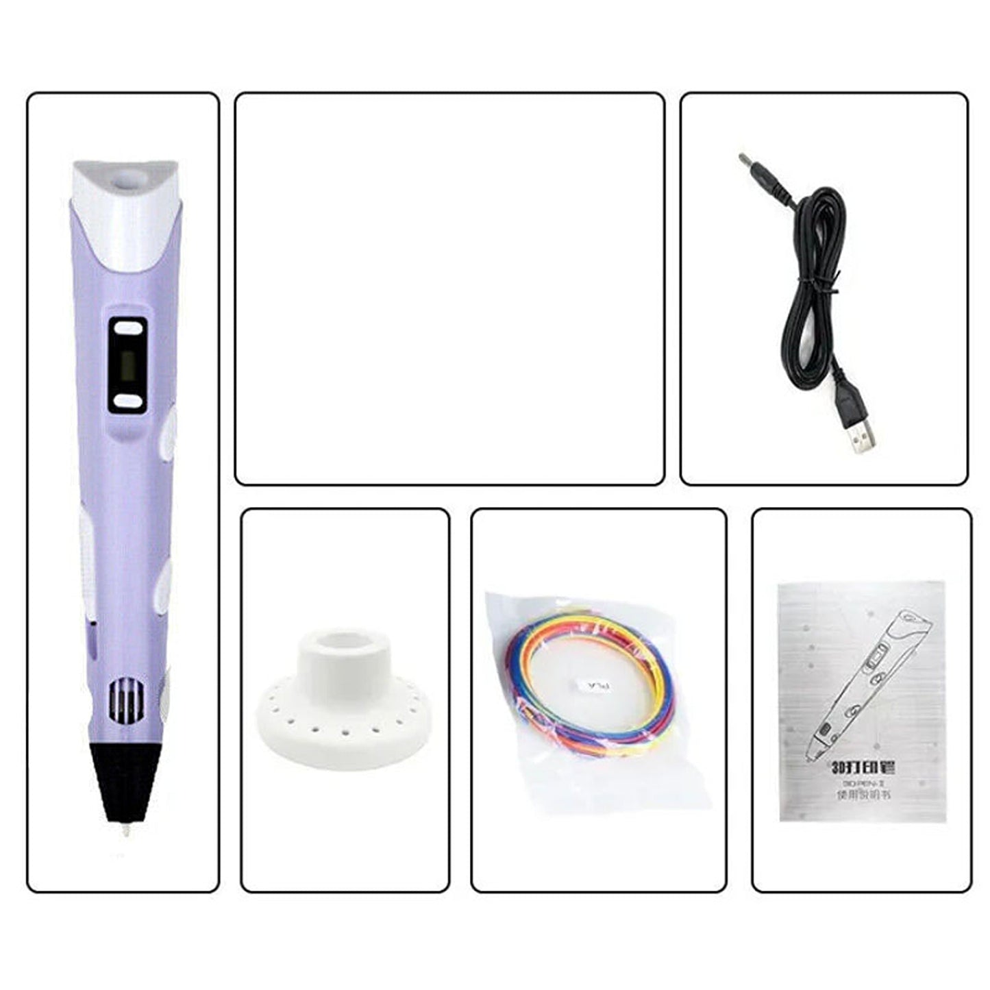 3D Doodle Pen with LCD Screen and Free Filaments Set