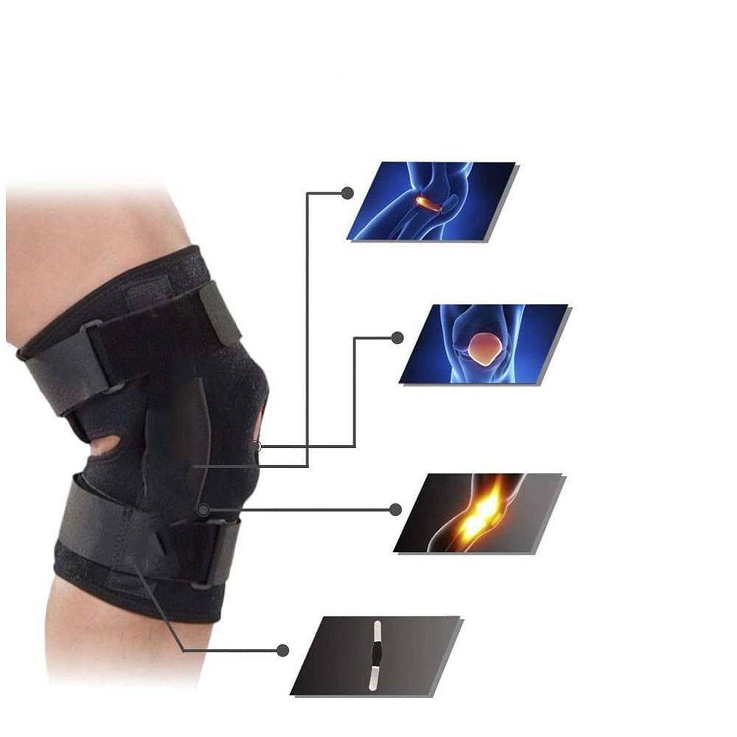 Adjustable Hinged Knee Support Brace for Sports and Joint