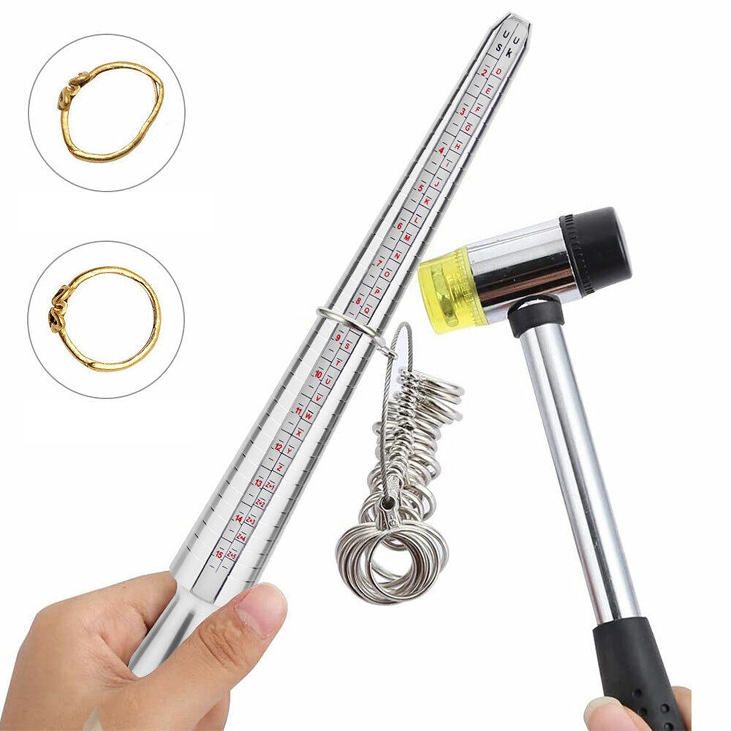 Metal Ring Sizer Gauge and Measuring Tool Kit