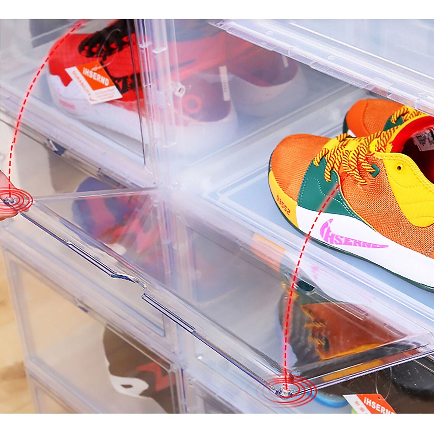 Transparent Sneaker Display Cases Clear Plastic Shoe Box