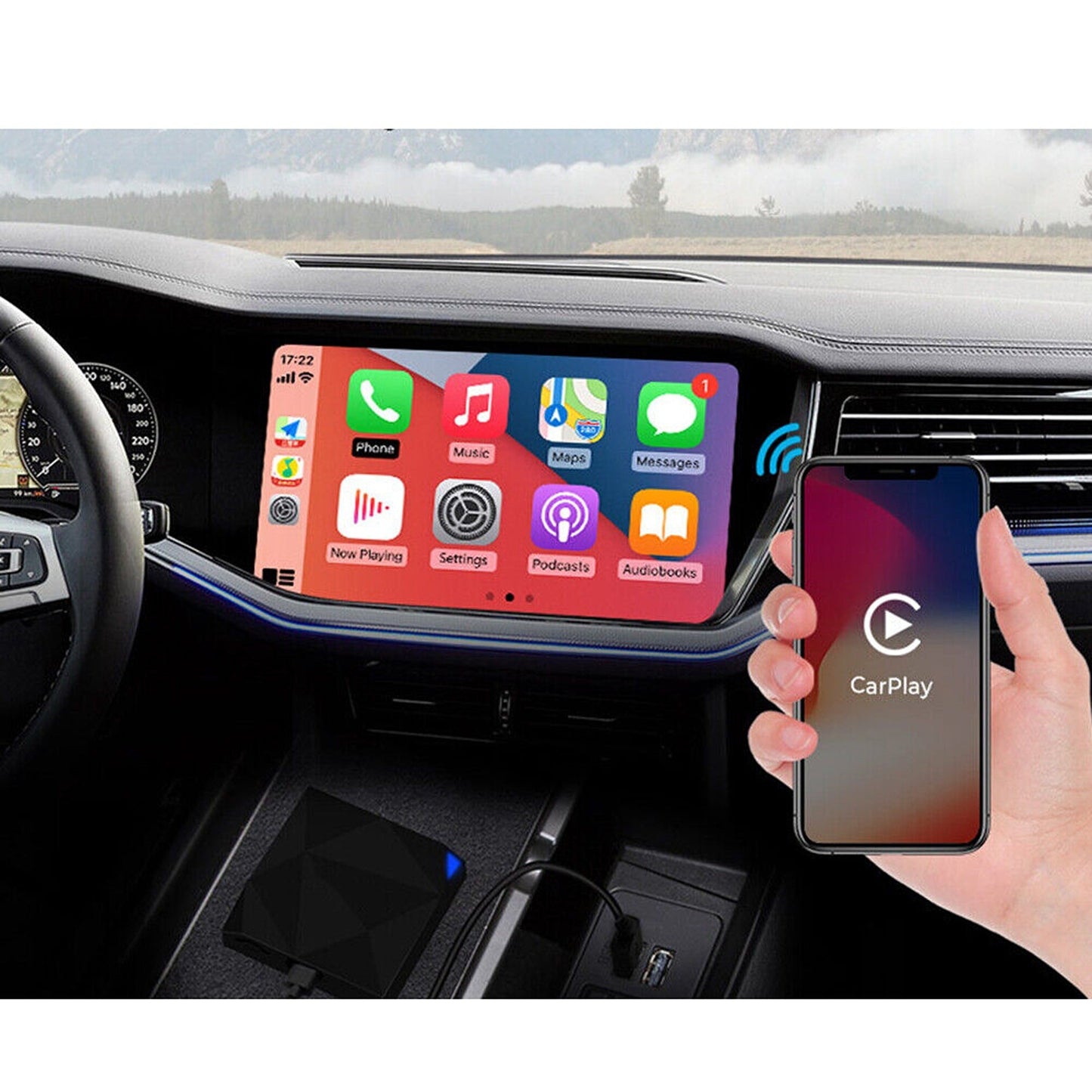 Wired to Wireless CarPlay Adapter High-Speed Connection for Apple iOS Devices