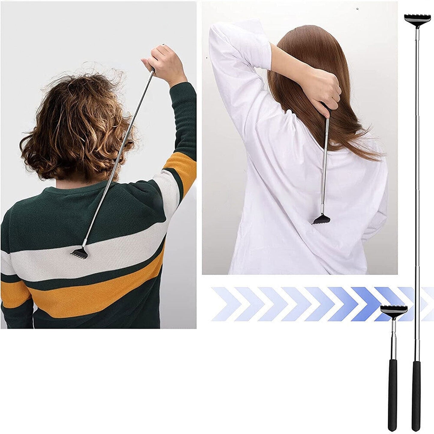 2pcs Extendable Telescoping Metal Backscratcher with Massaging Claw
