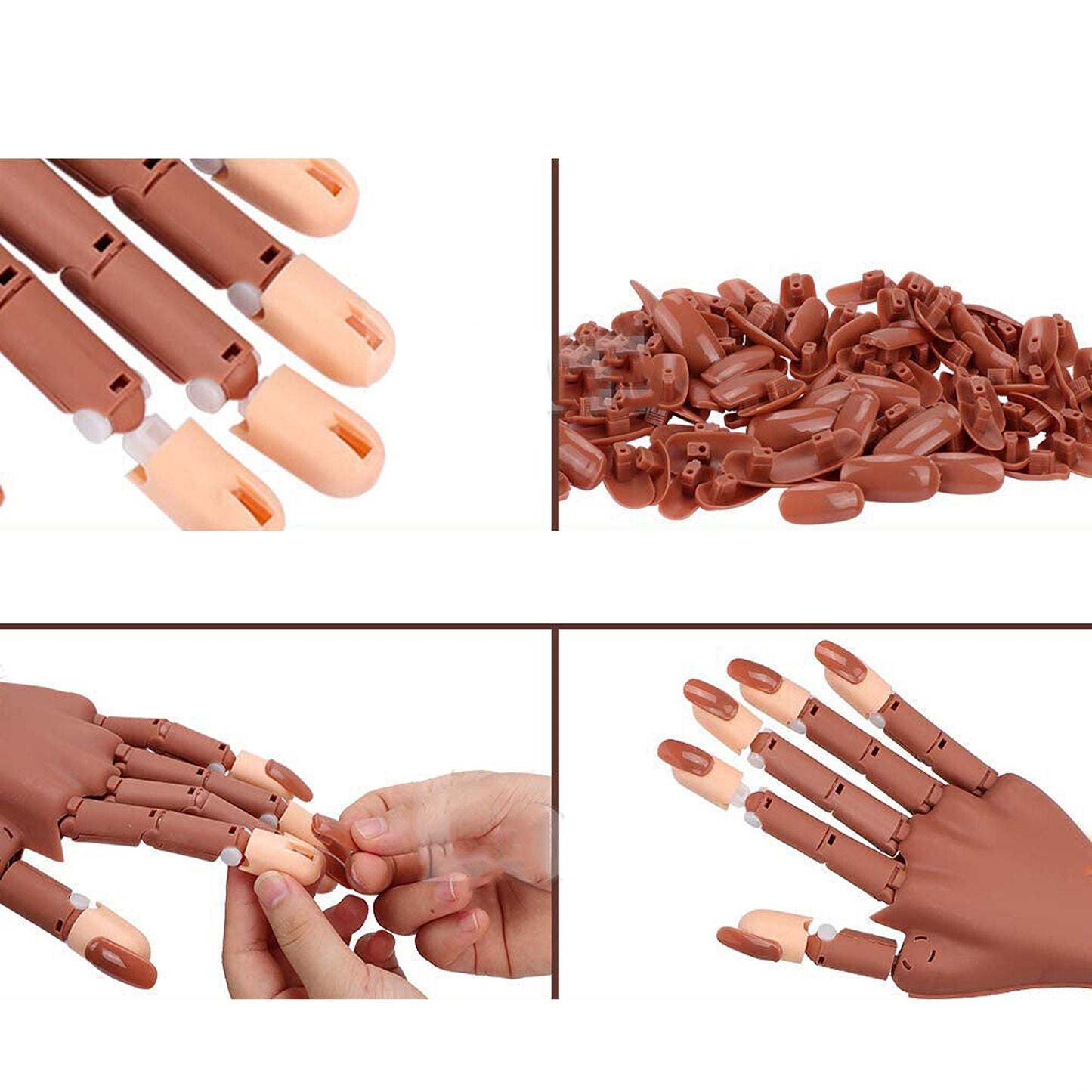 Nail Art Practice Hand with Flexible Fingers for Training and Display