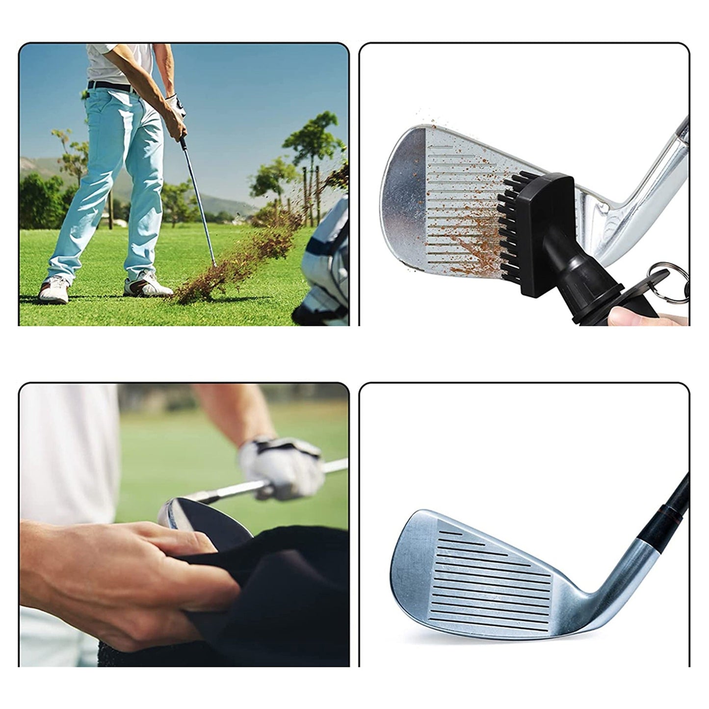 Golf Club Reel Groove Cleaner Brush with Water Bottle