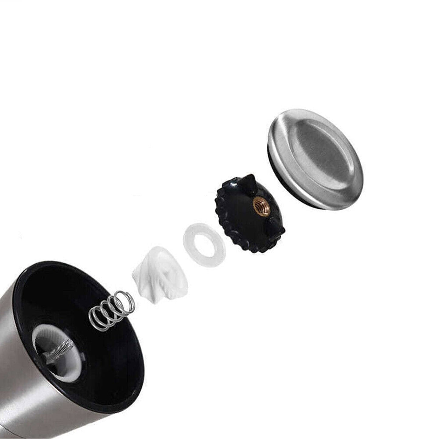 2pcs Adjustable Salt and Pepper Grinder Set Stainless Steel Glass Mill