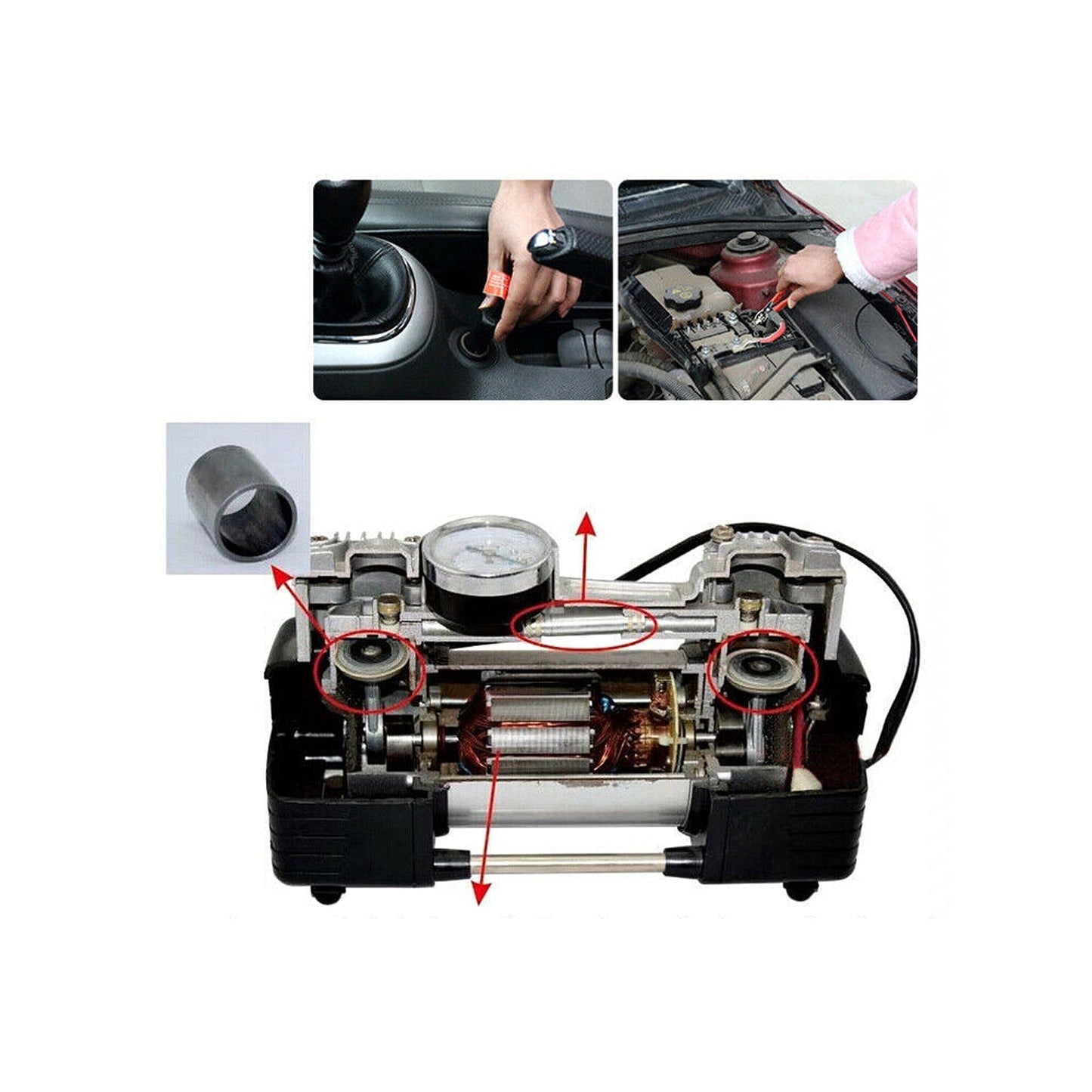 150 PSI Portable Tire Inflator 12V Car Air Compressor Pump