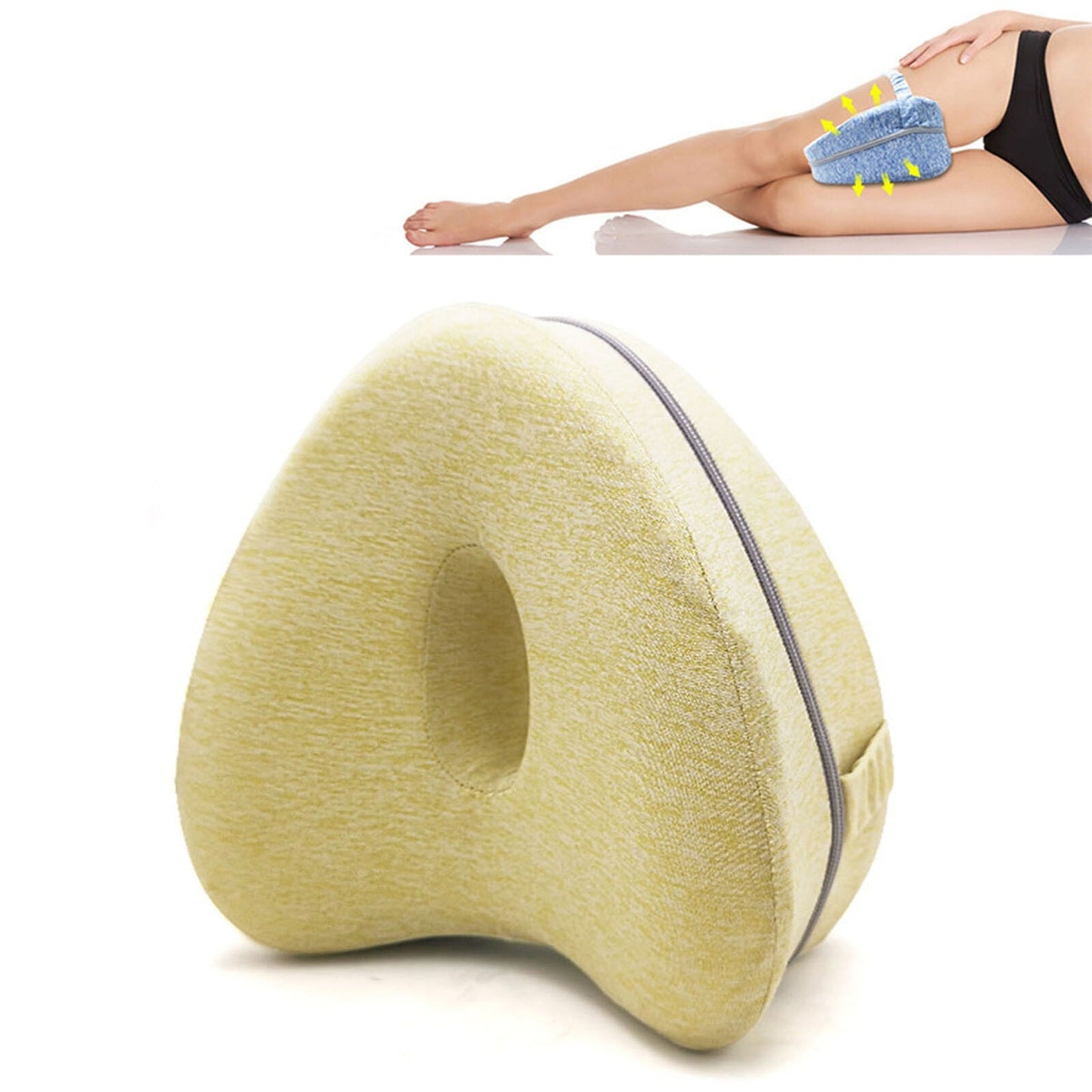 Knee Support Washable Cover Memory Foam Leg Pillow Cushion for Bed Sofa
