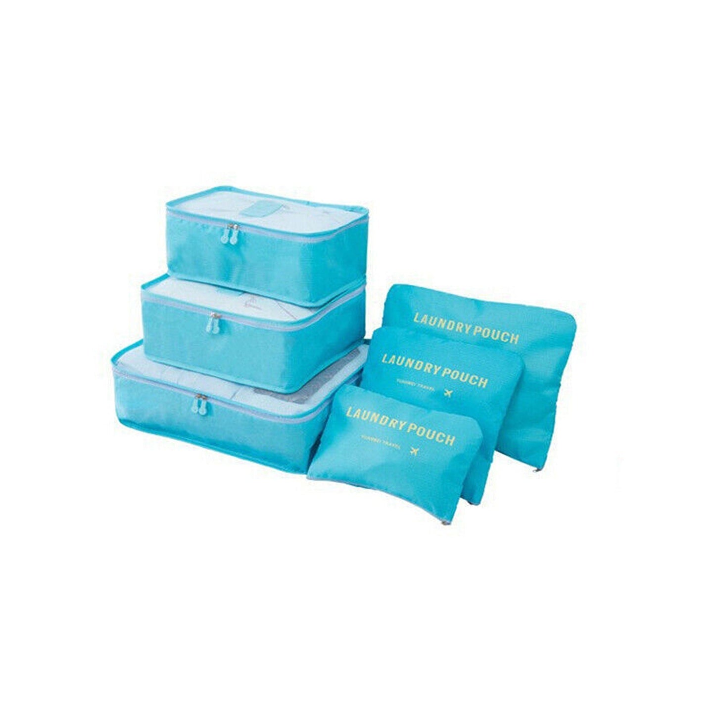 Six-Piece Travel Organizer Cubes for Efficient Luggage Packing