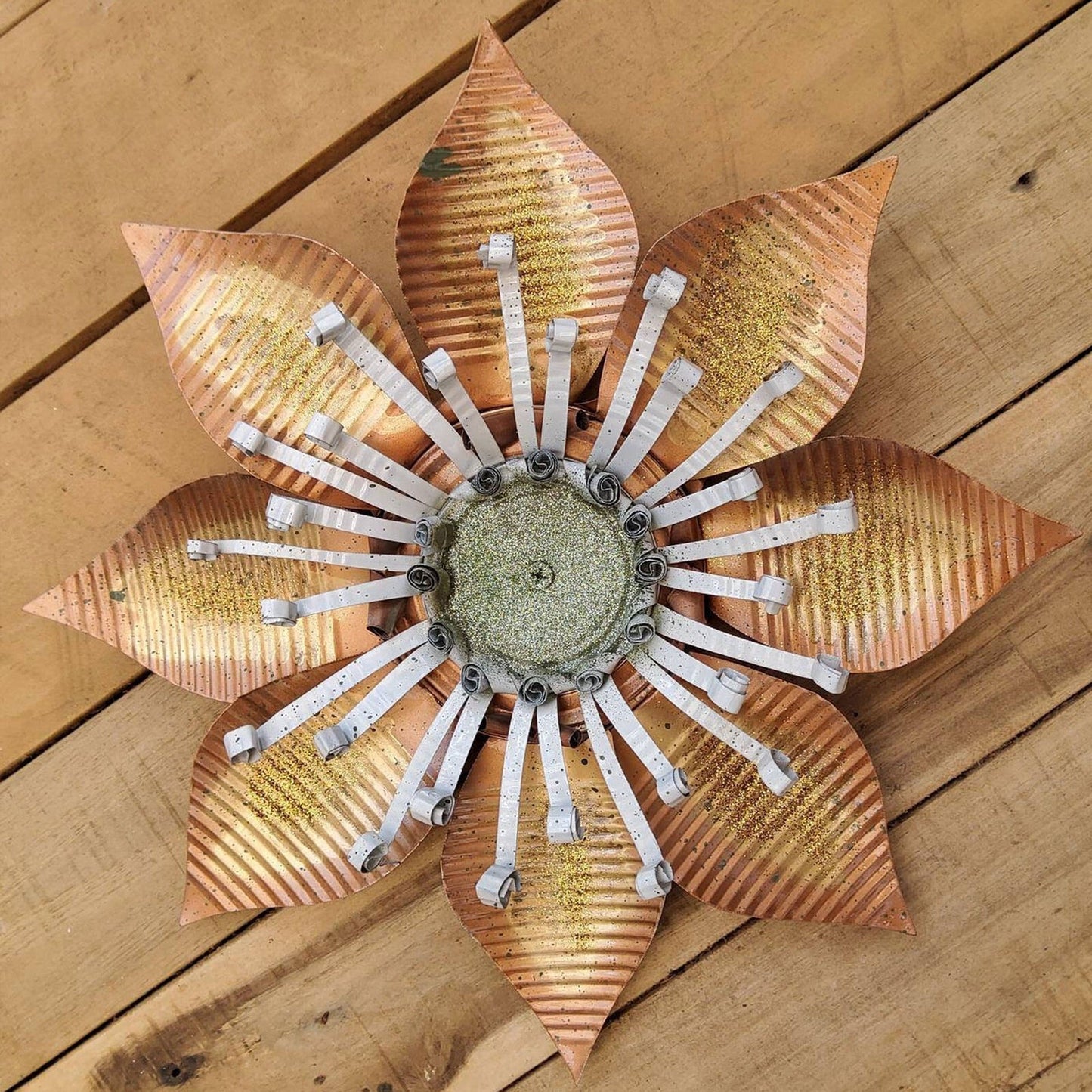 Large Indoor/Outdoor Metal Flower Wall Art Sculptural Hanging Decor