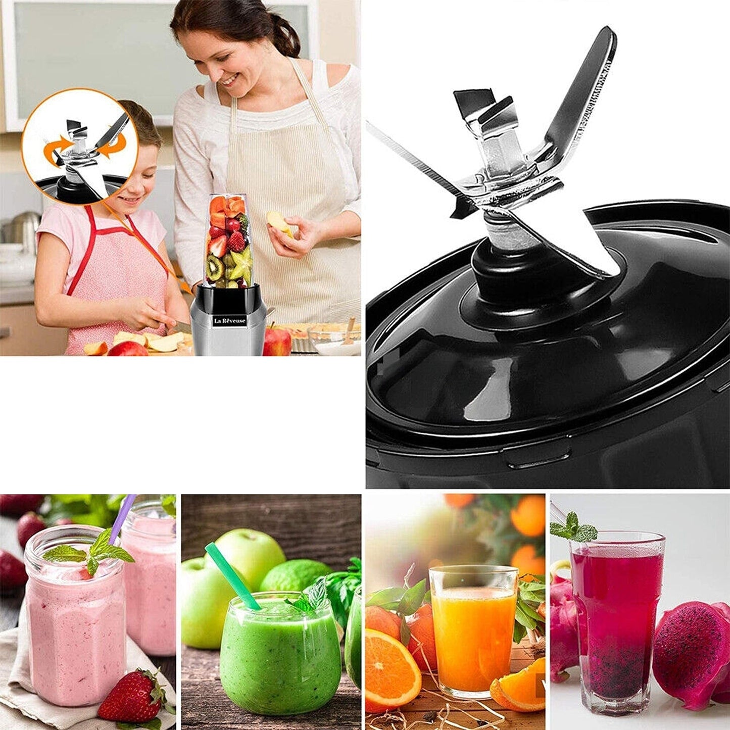 For Nutri Ninja Extractor Blade 1000 1300 1500 Replacement Auto IQ Blender 7 Fin