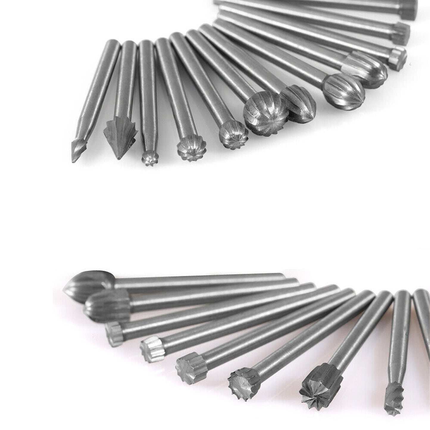 20pcs Rotary Grinder Bit Tool Set Carbide Burrs Solid for Dremel HHS Steel