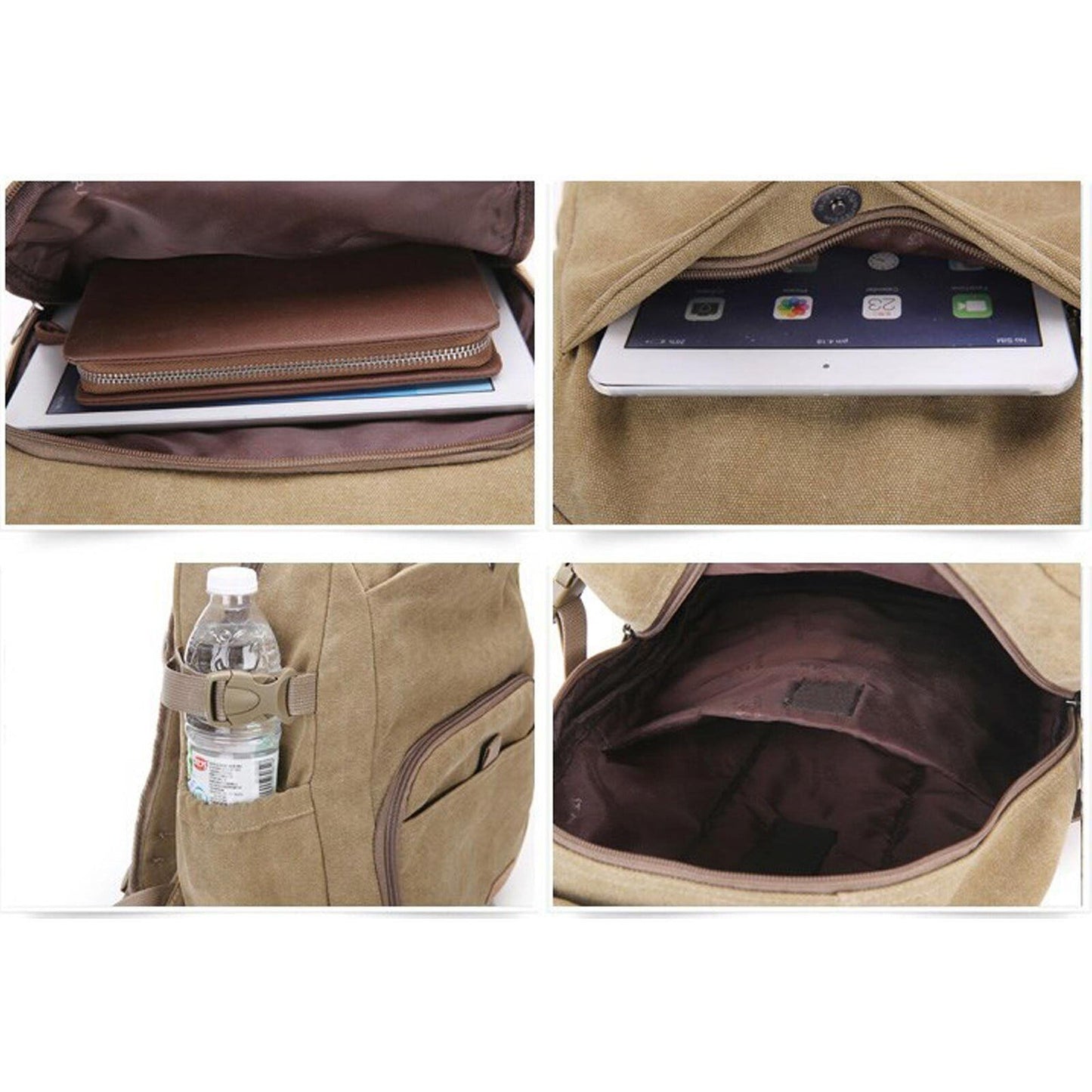 Large Canvas Backpack for Laptops School Travel Bag for Men and Women