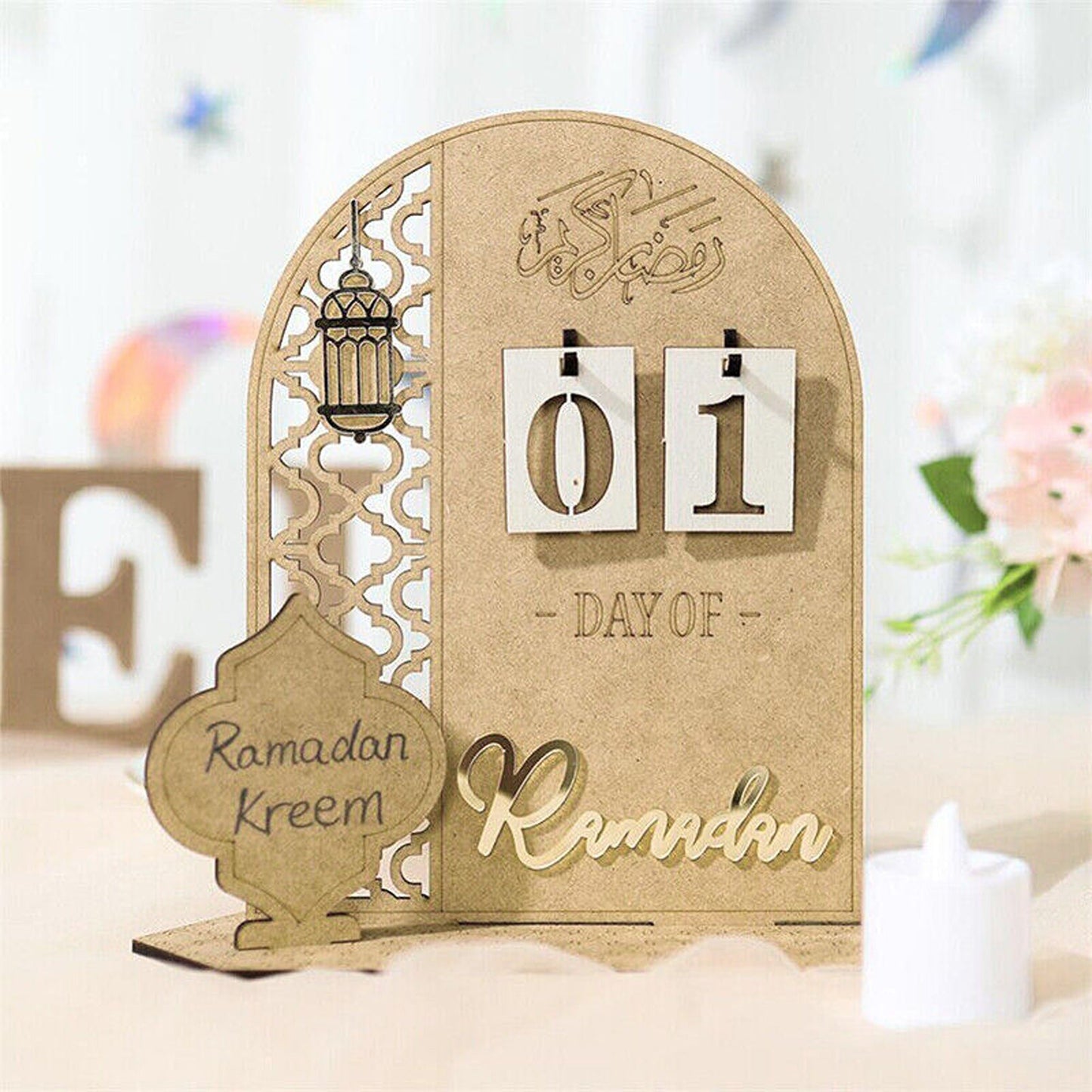 DIY Wooden Countdown Calendar for Eid Ramadan Party