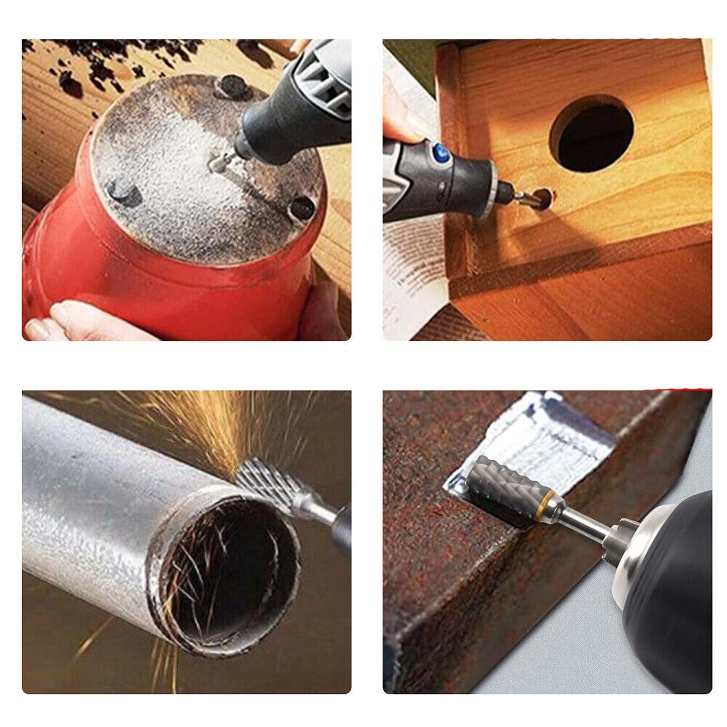 Carbide Tungsten Die Grinder Burr Set 8-Piece Rotary Tools for Metal Shaping
