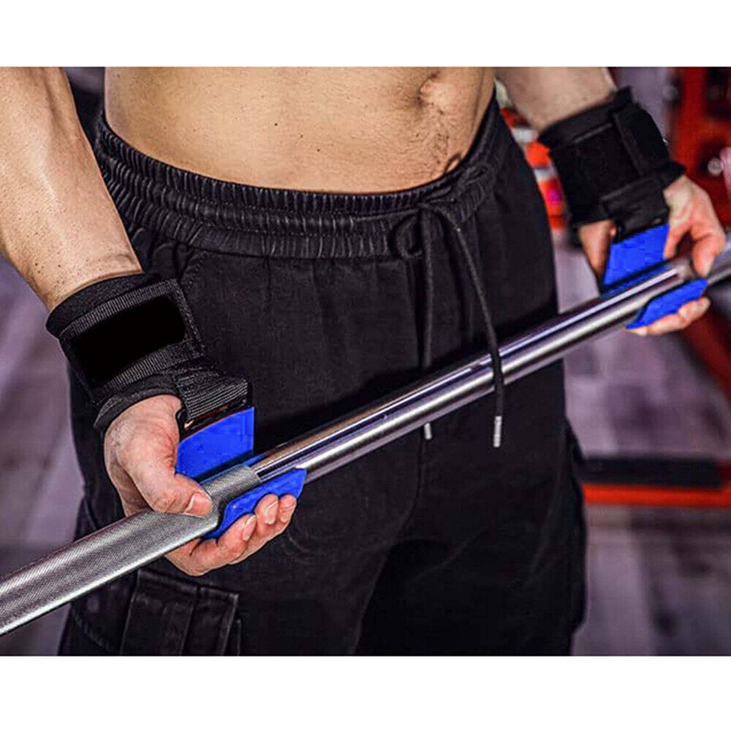 Gym Power Lifting Hooks with Wrist Support Adjustable Straps
