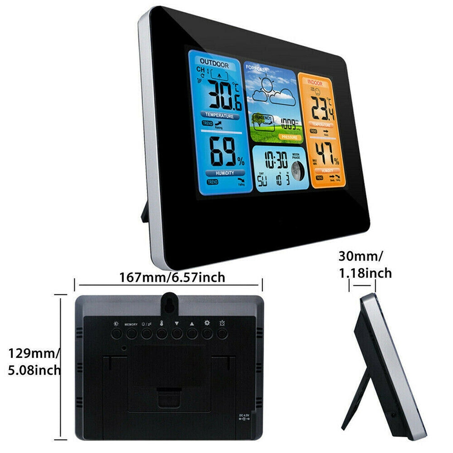 Wireless Indoor and Outdoor LCD Digital Weather Station with Clock and Calendar