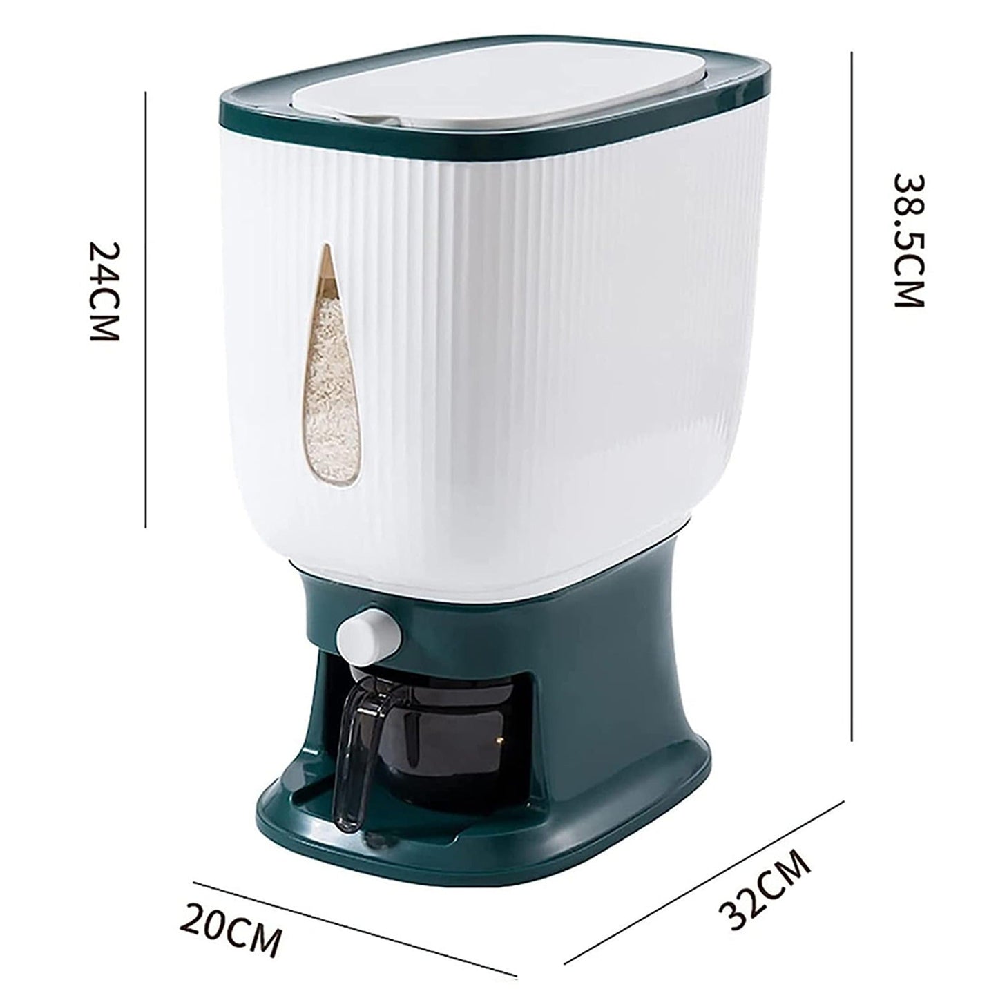 10kg Auto Grain Case Cereal Dispenser Kitchen Food Rice Storage Box