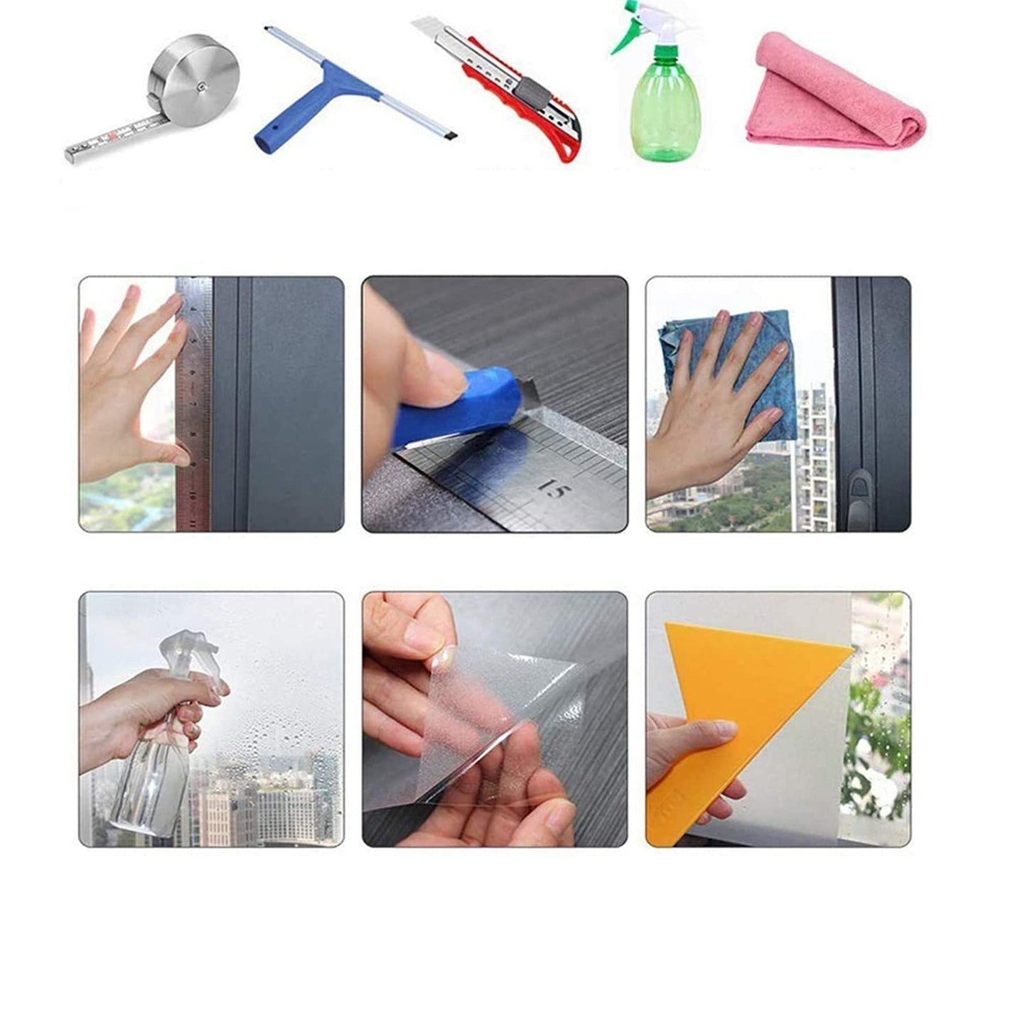 Blackout Static Cling Window Glass Film UV Sun Block Privacy Protection