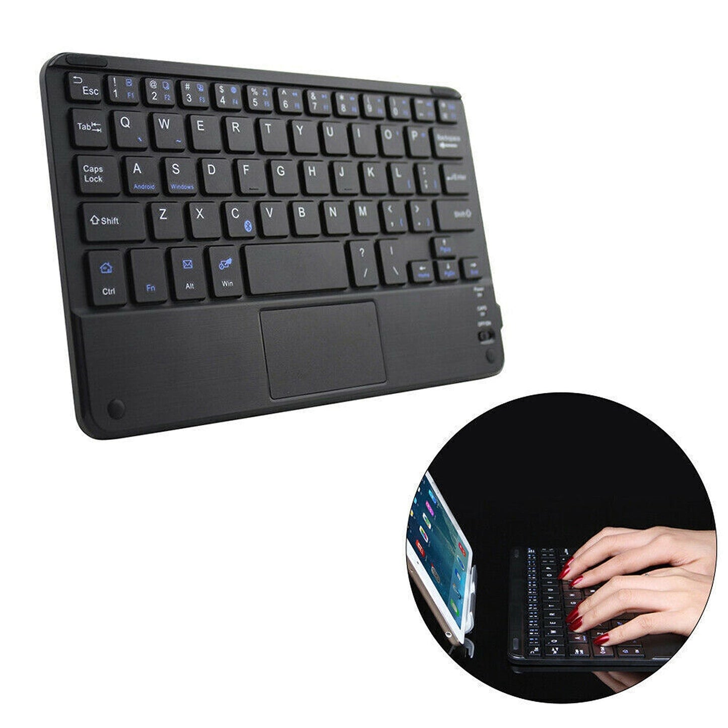 Mini Wireless Bluetooth Keyboard with Touchpad for Laptop Tablet and Phone