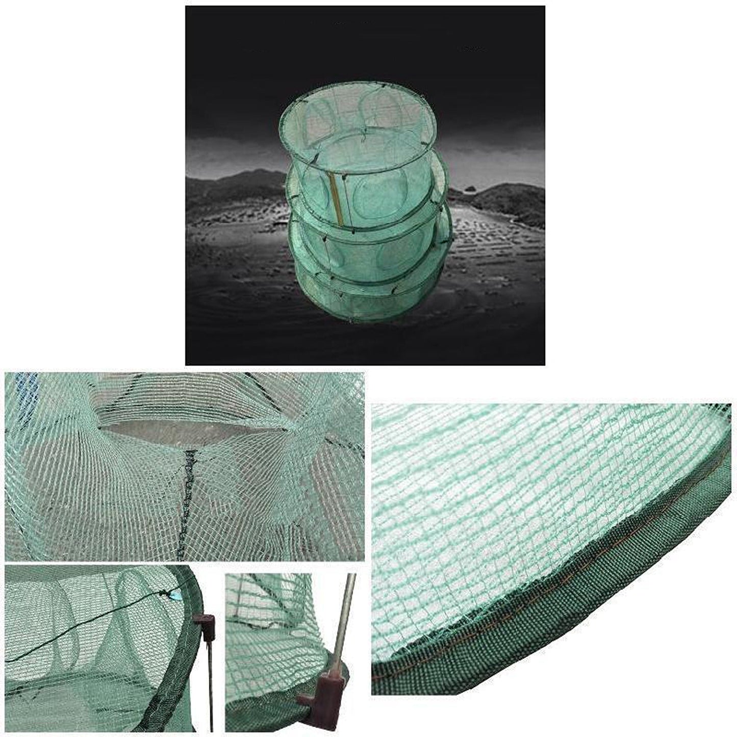 Large Foldable Fishing Net Portable Trap for Fish Crab and Shrimp