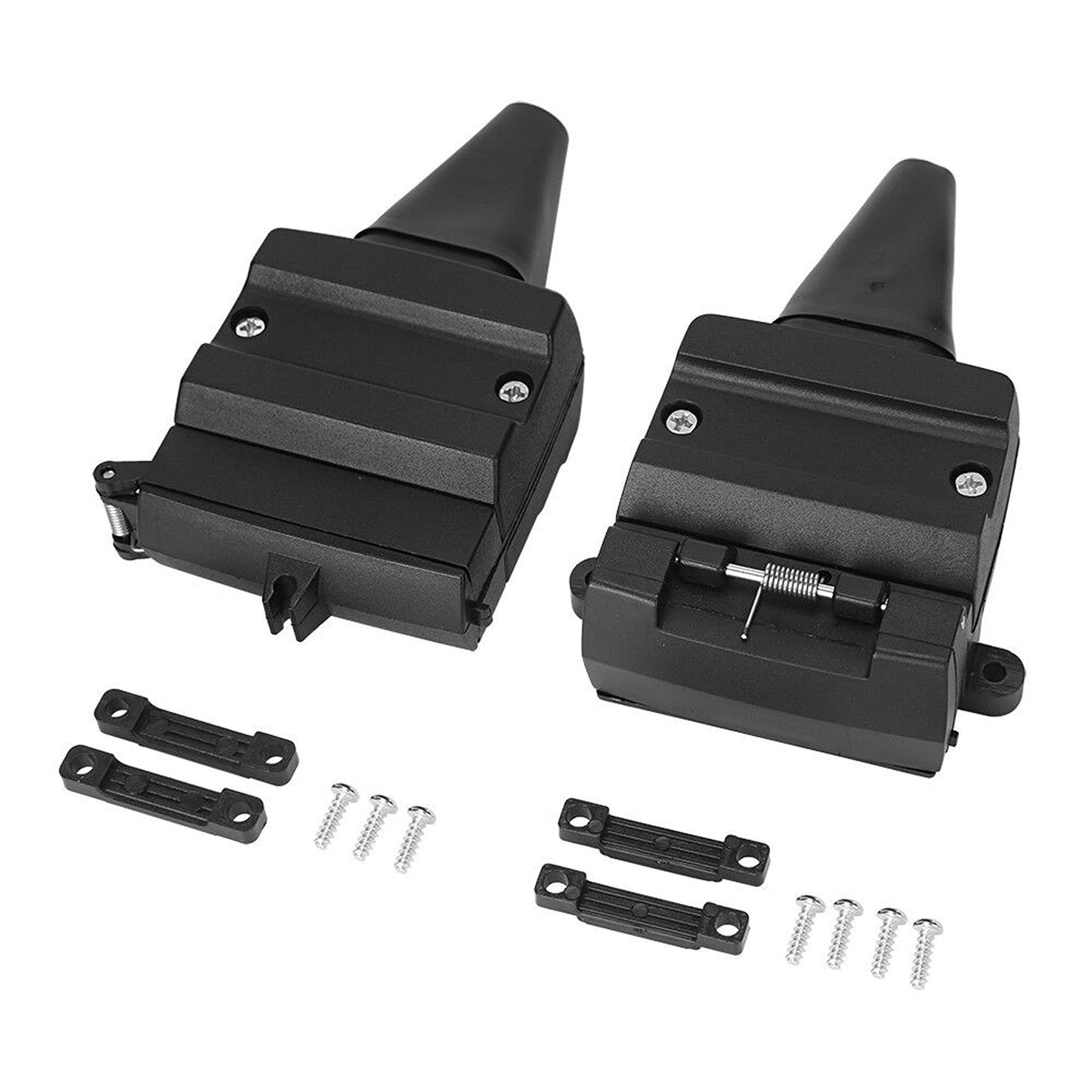 2pcs 12-Pin Flat Trailer Plug Light Adapter Dual Connector Socket