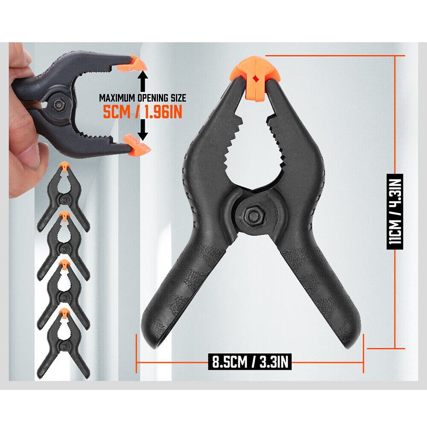 Set of 12 Nylon Quick Grip Spring Clamps for DIY and Heavy Duty Use
