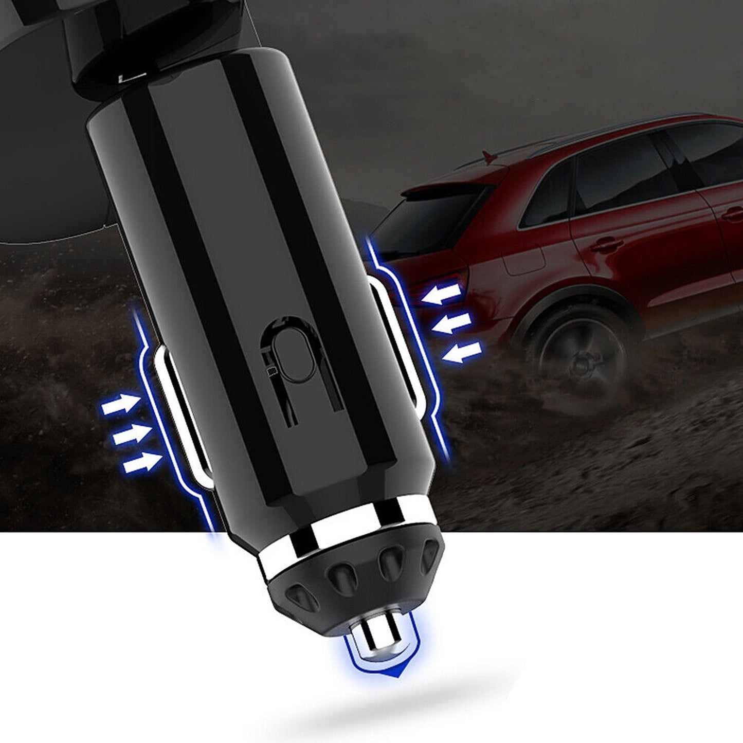 3-Way Multi Car Socket with Dual USB Power Adapter Splitter