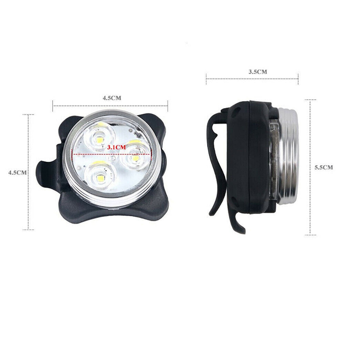 USB Rechargeable Bike Light Set IPX4 Waterproof Front and Rear Tail Lamp