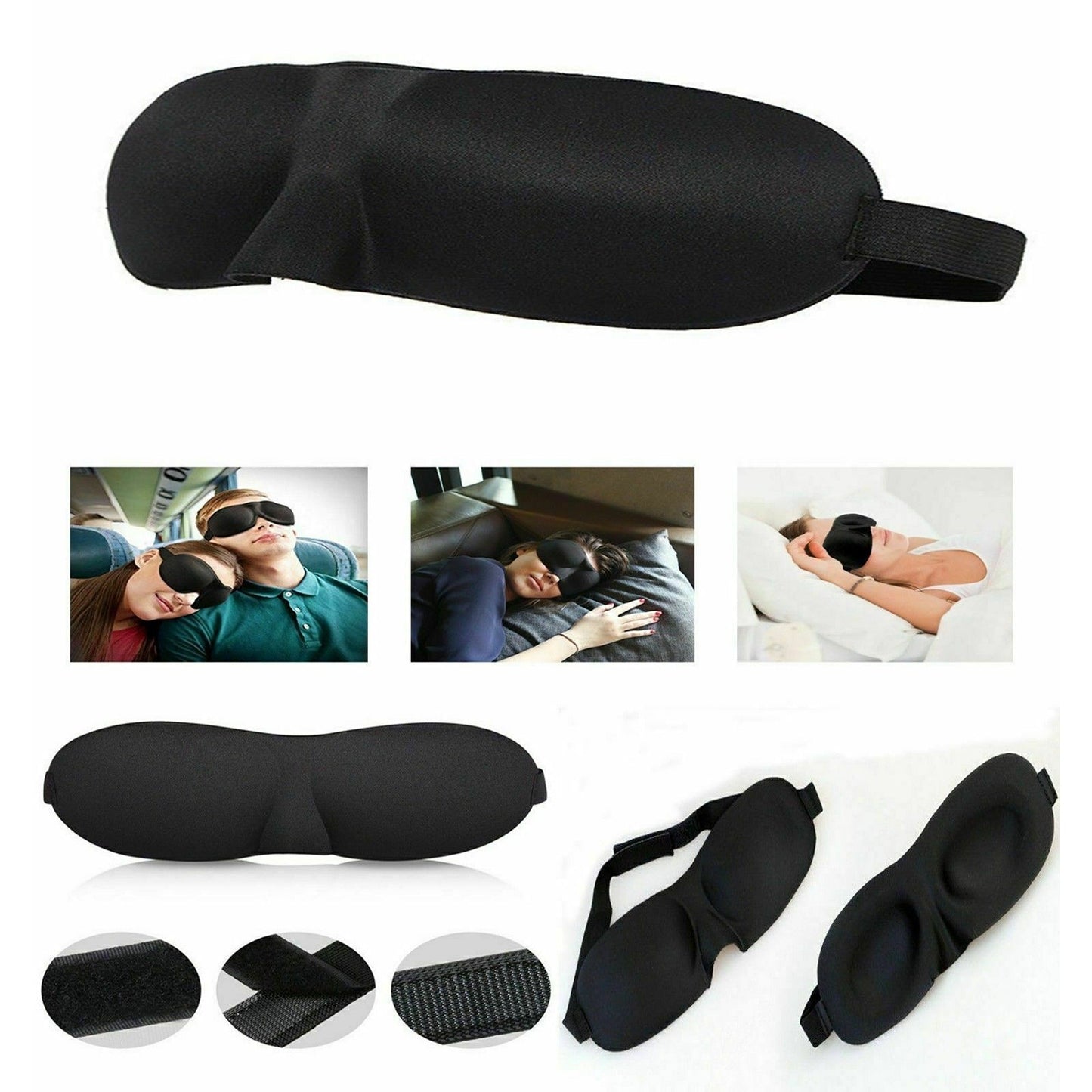 4pcs Memory Foam Sleep Mask Soft Padded Eye Shade for Travel