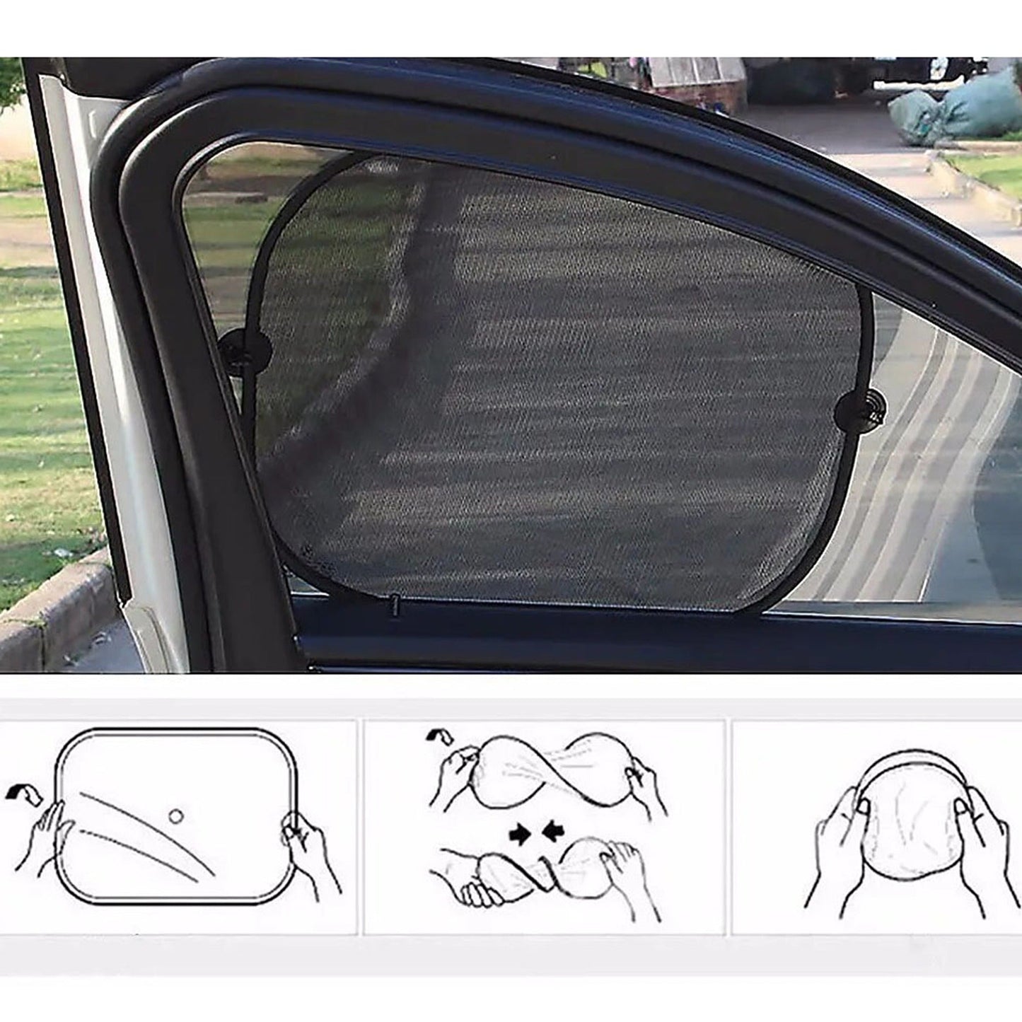 5pcs Car Side and Rear Window Sun Shade Mesh