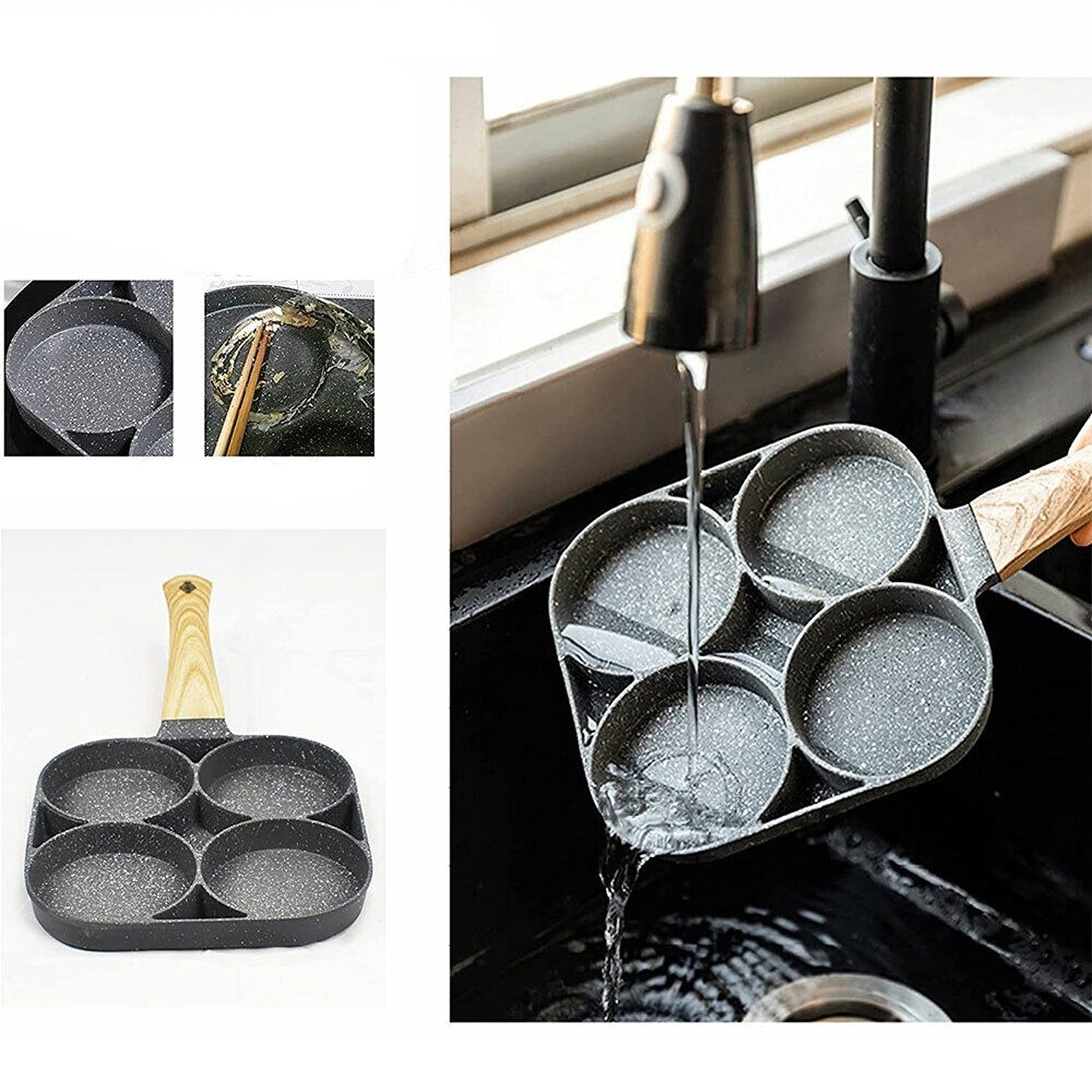 4 Cup Non Stick Breakfast Egg Maker Pan Fried Egg Pancake Burger Cookwares