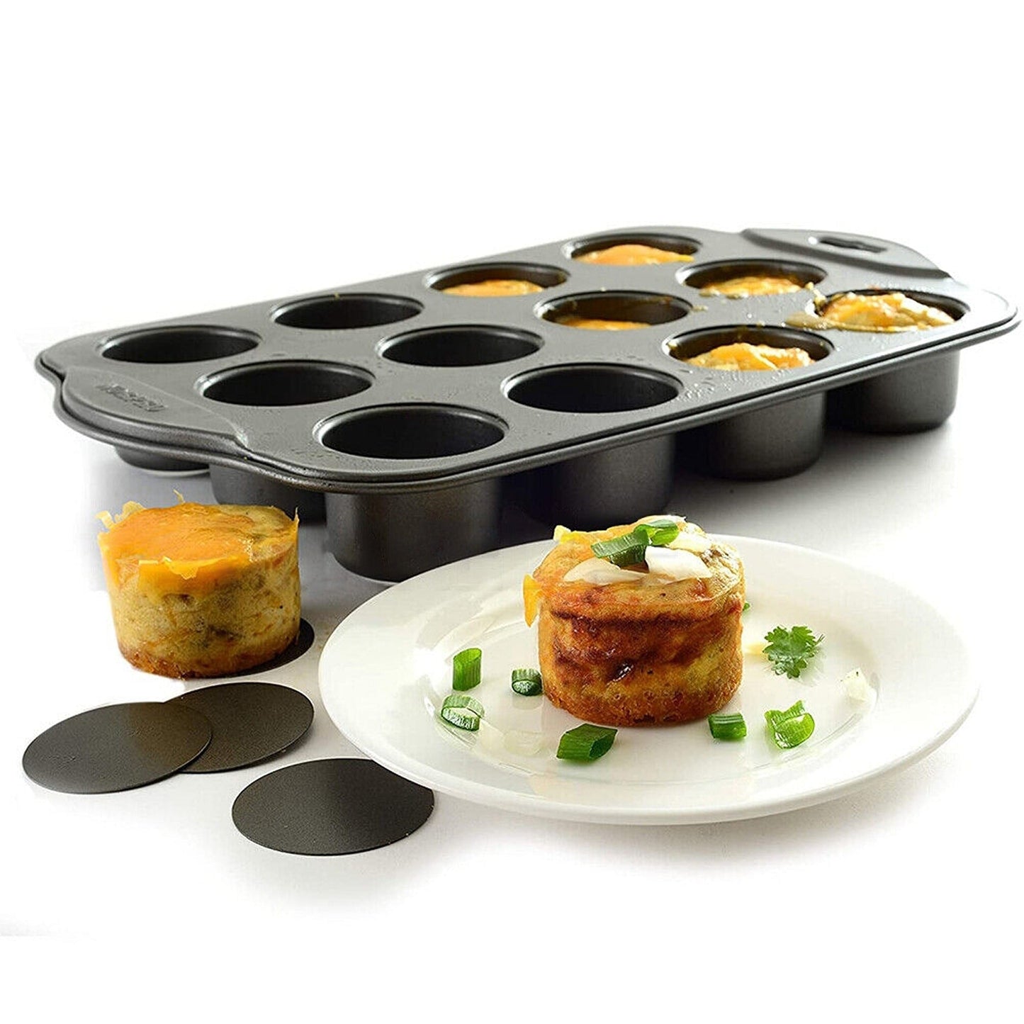 Non-Stick Mini Cheesecake Pan with Removable Base 12 Cups