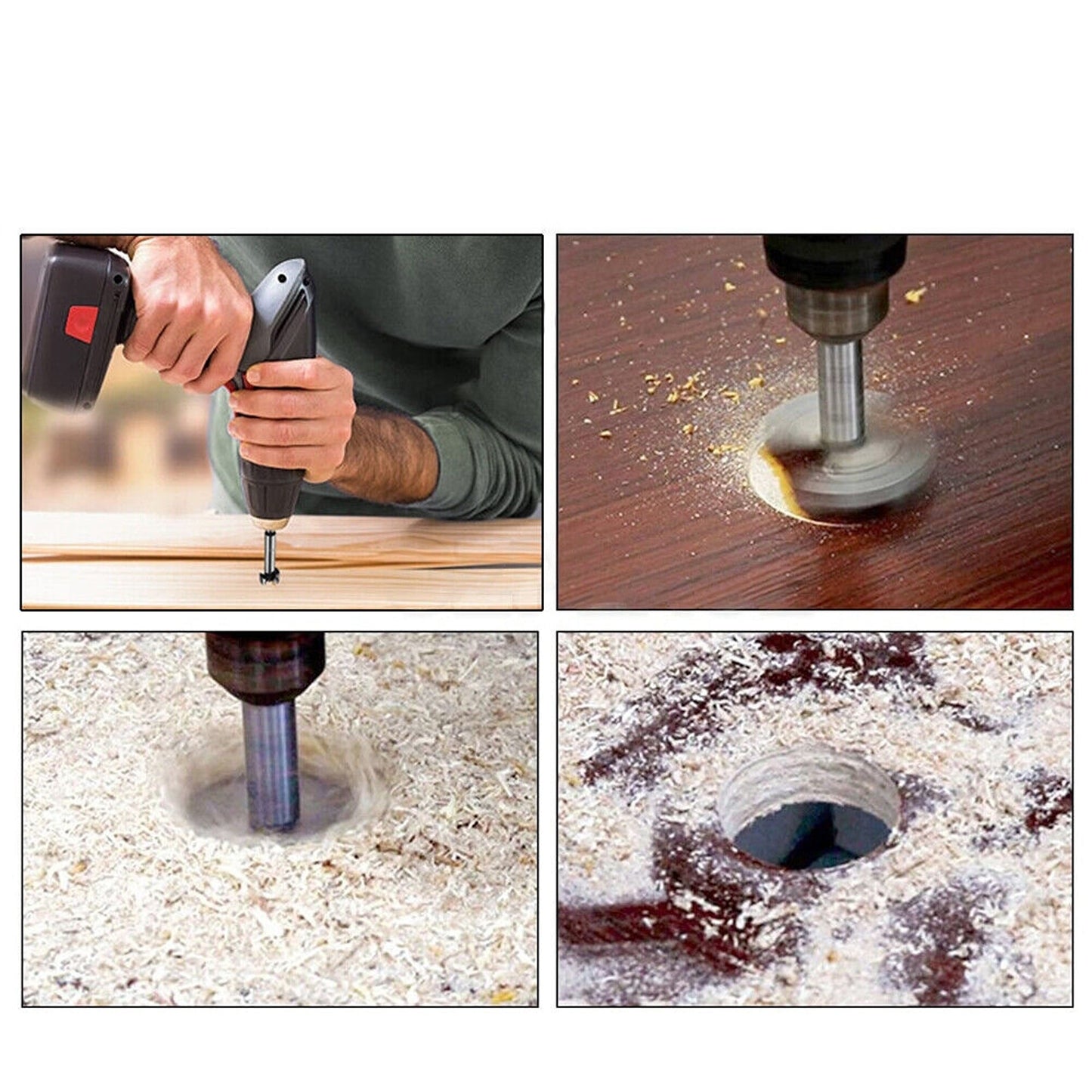 5pcs Woodworking Forstner Drill Bit Set Hole Saw Cutter Tools