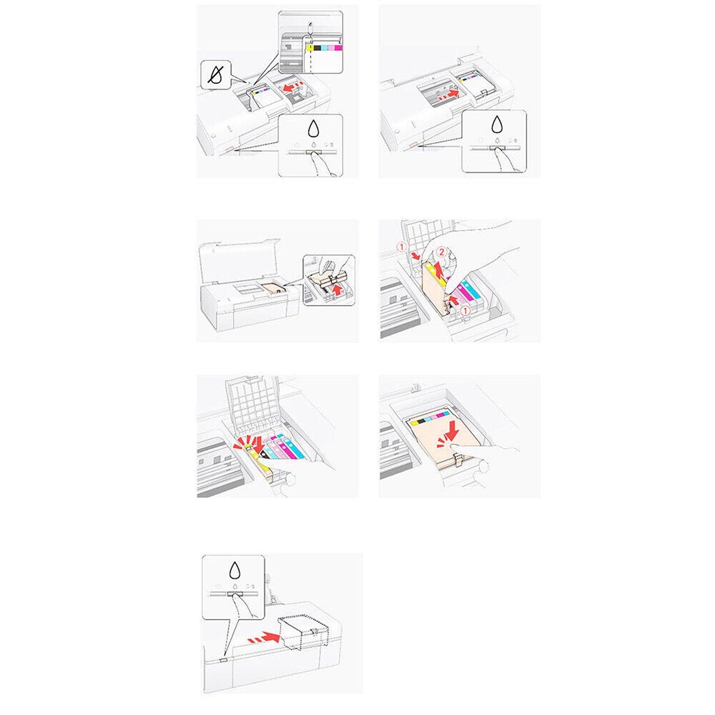 4pcs Ink Cartridges Compatible with EPSON WF7830/7840/4830/3820 - 812XL