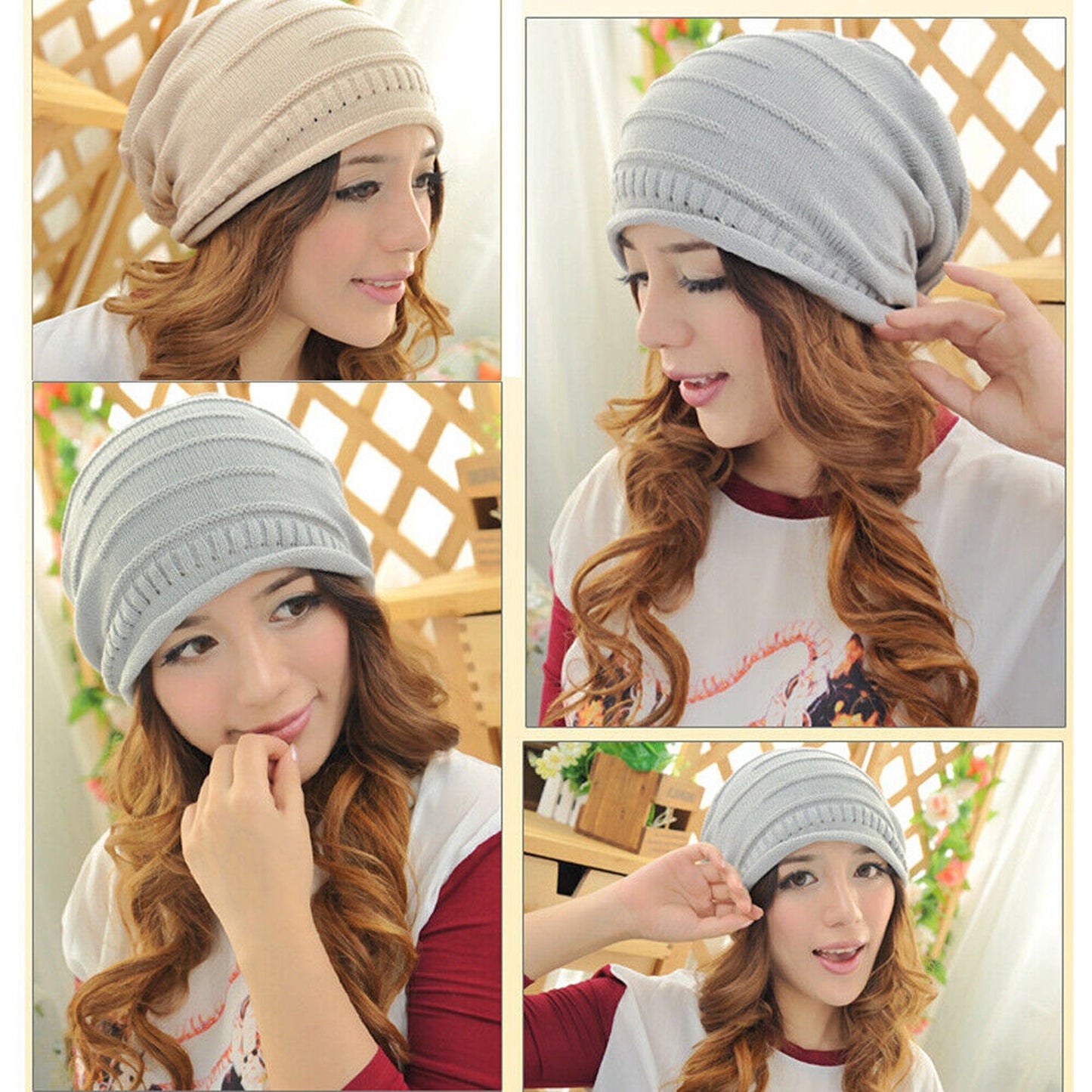 Oversized Slouchy Beanie Unisex Crochet Knit Warm Winter Hat