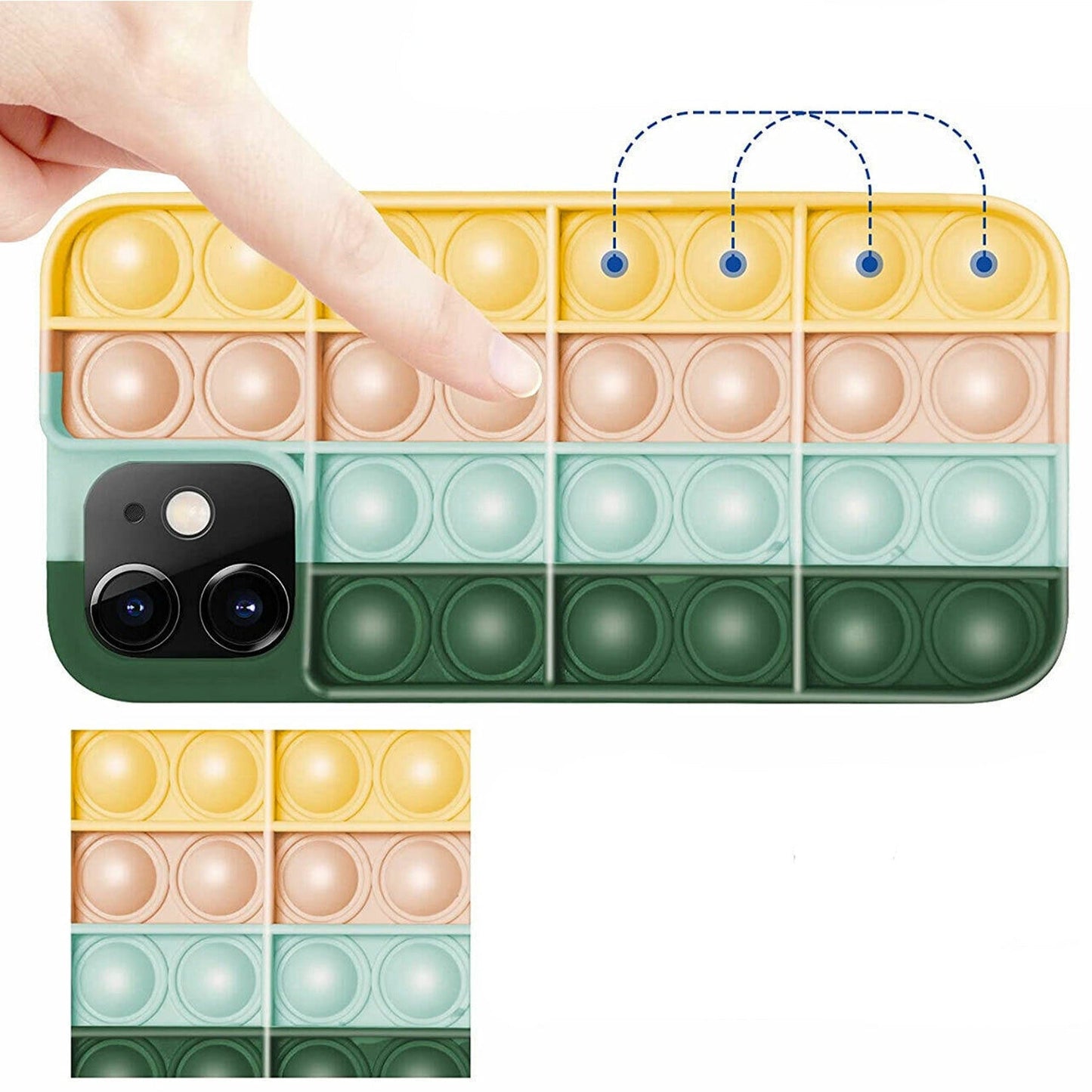 Blue and White Pop Fidget Toy Phone Case for iPhone 7 8 Plus X XR 11 12 Pro Max