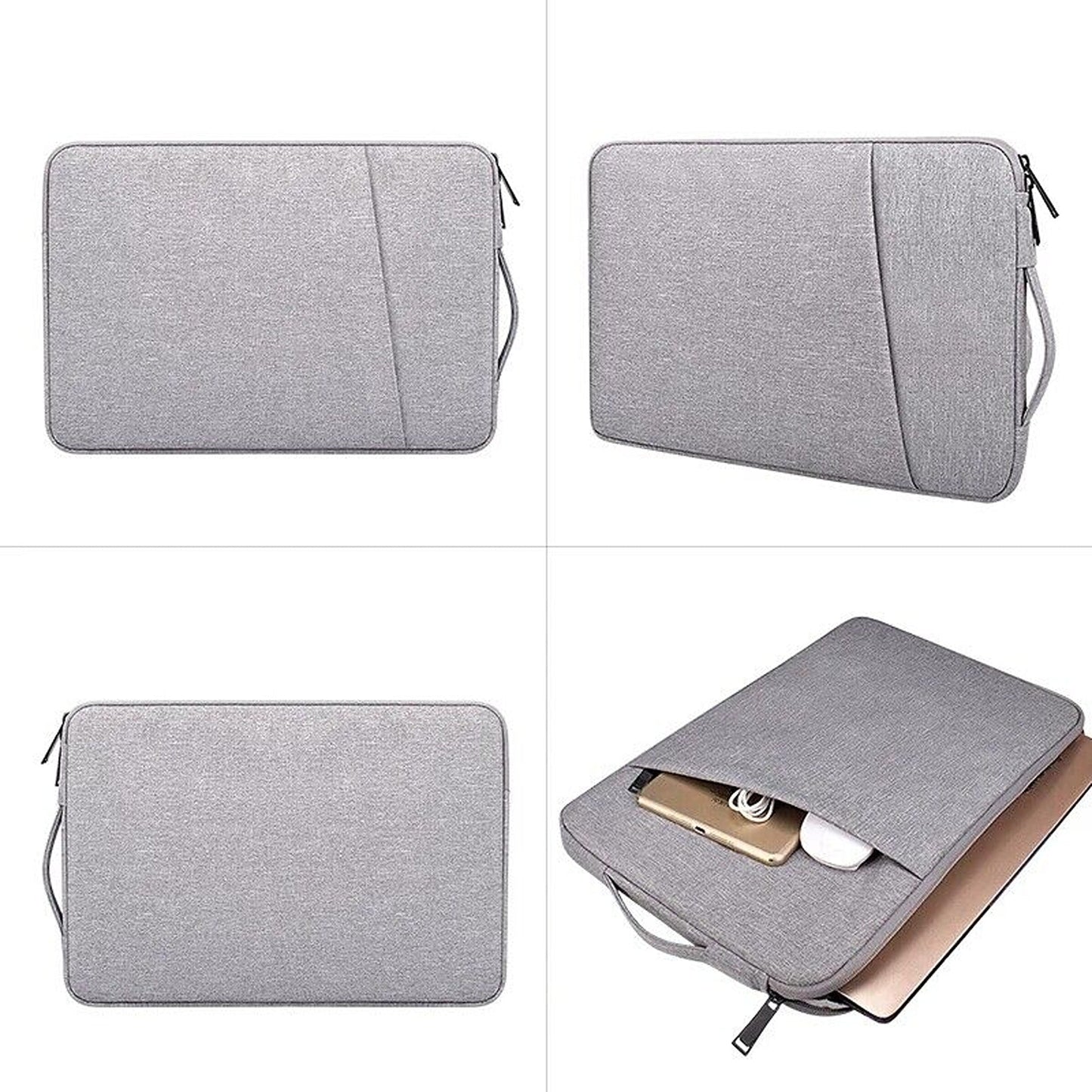 Light Grey Laptop Sleeve Bag Carry Case 13in 14in 15in 16in For MacBook Air Pro Dell HP