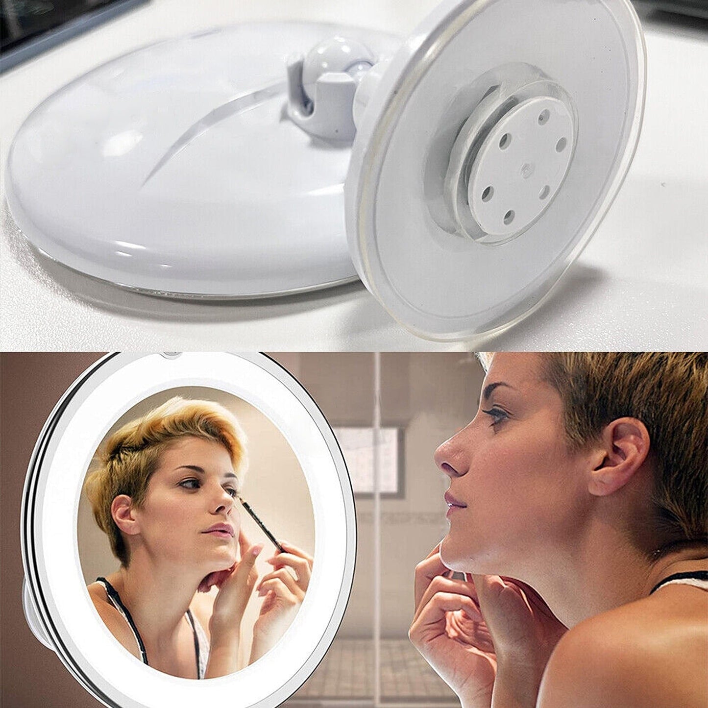Bathroom Makeup Mirror with LED Light Magnifying Cosmetic Beauty Tool