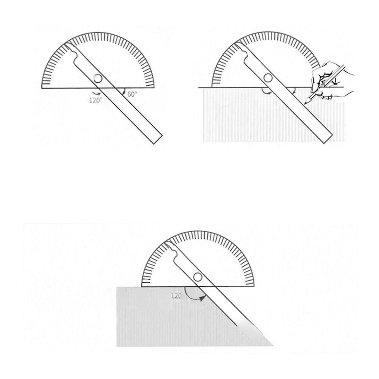 Protractor Angle Finder with Arm Measuring Ruler Stainless Steel Tool