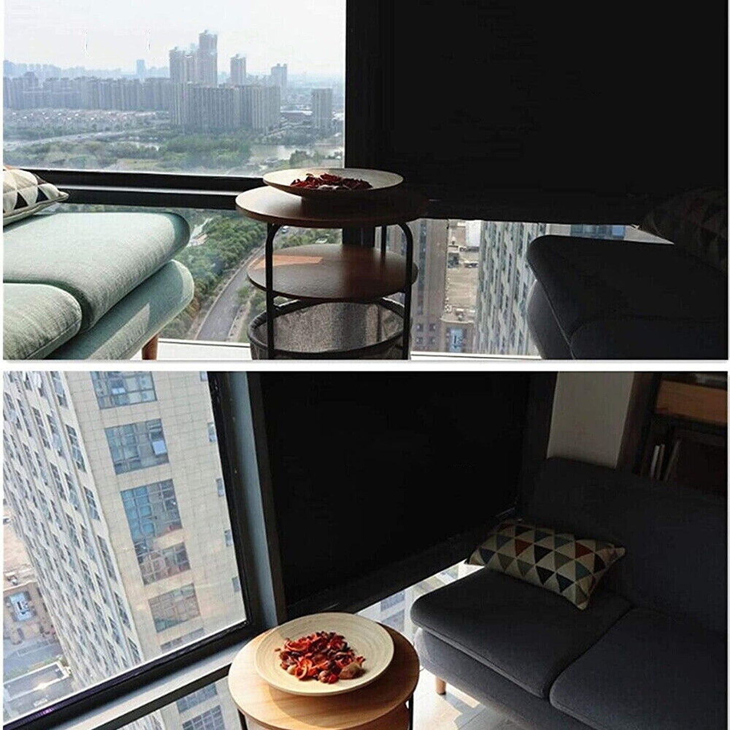 33ft Reusable Black UV Protection Privacy Window Film
