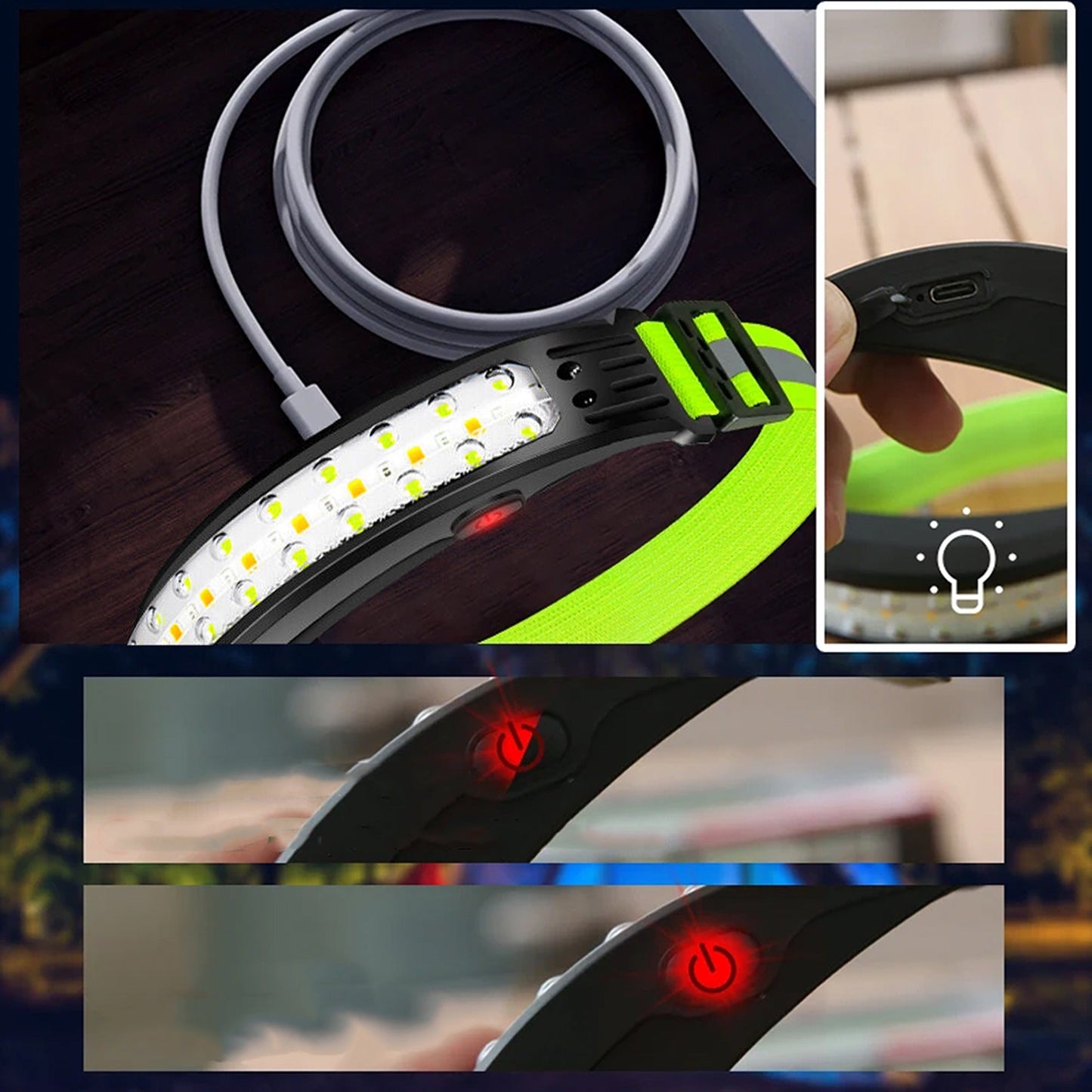 Motion Sensor Torch Waterproof USB Rechargeable COB LED