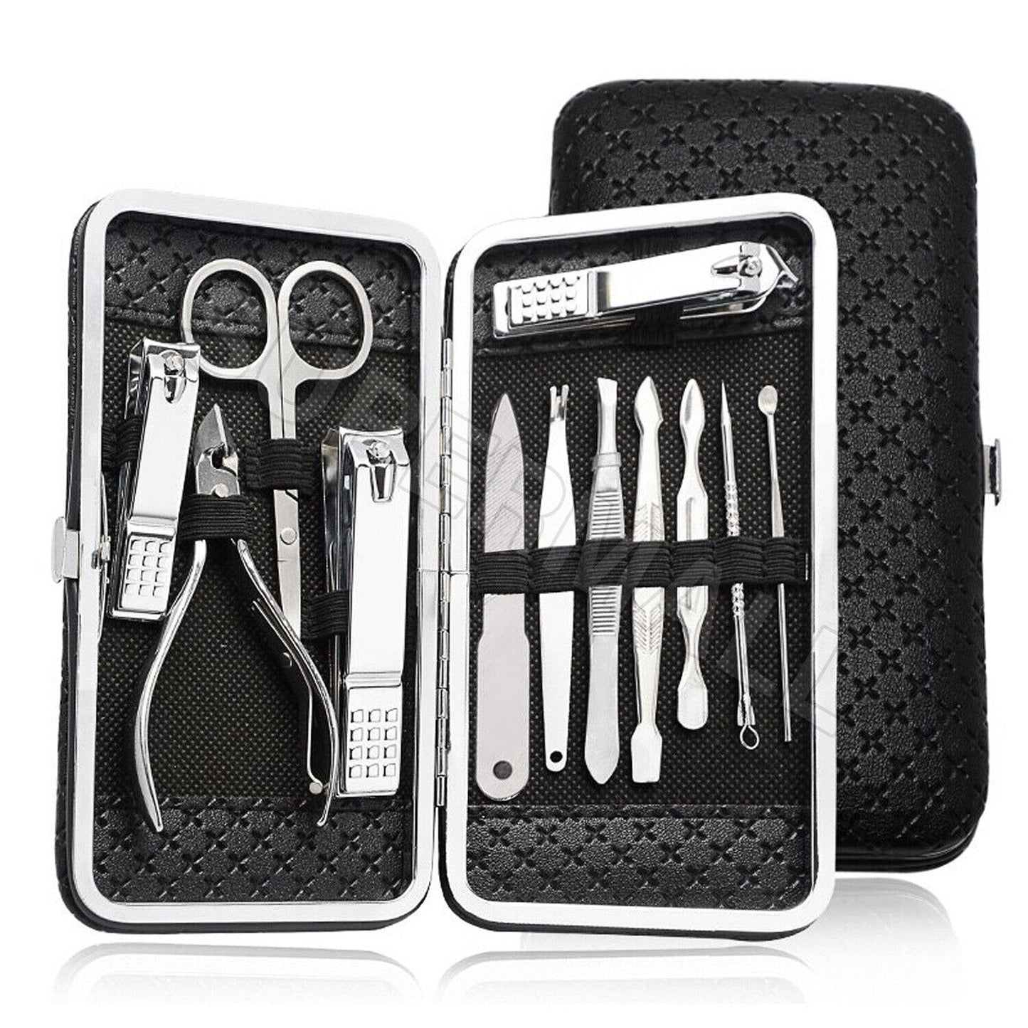 12pcs Manicure Pedicure Nail Clippers Set with Grooming Case